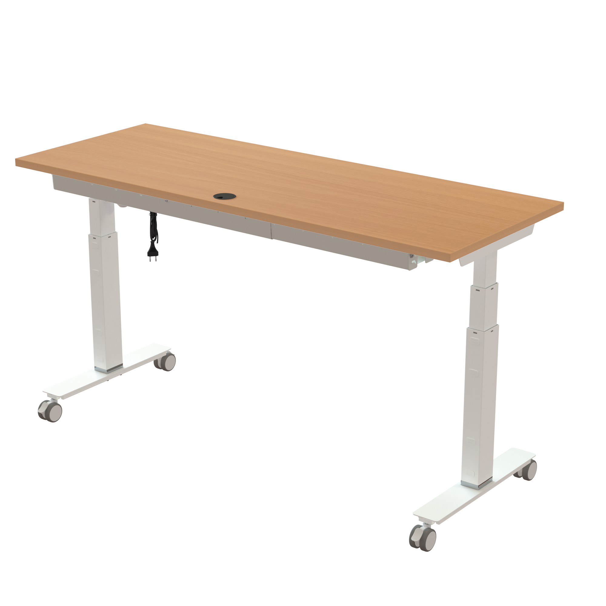 Sit Stand Desk | 160x60 cm | Beech with white frame
