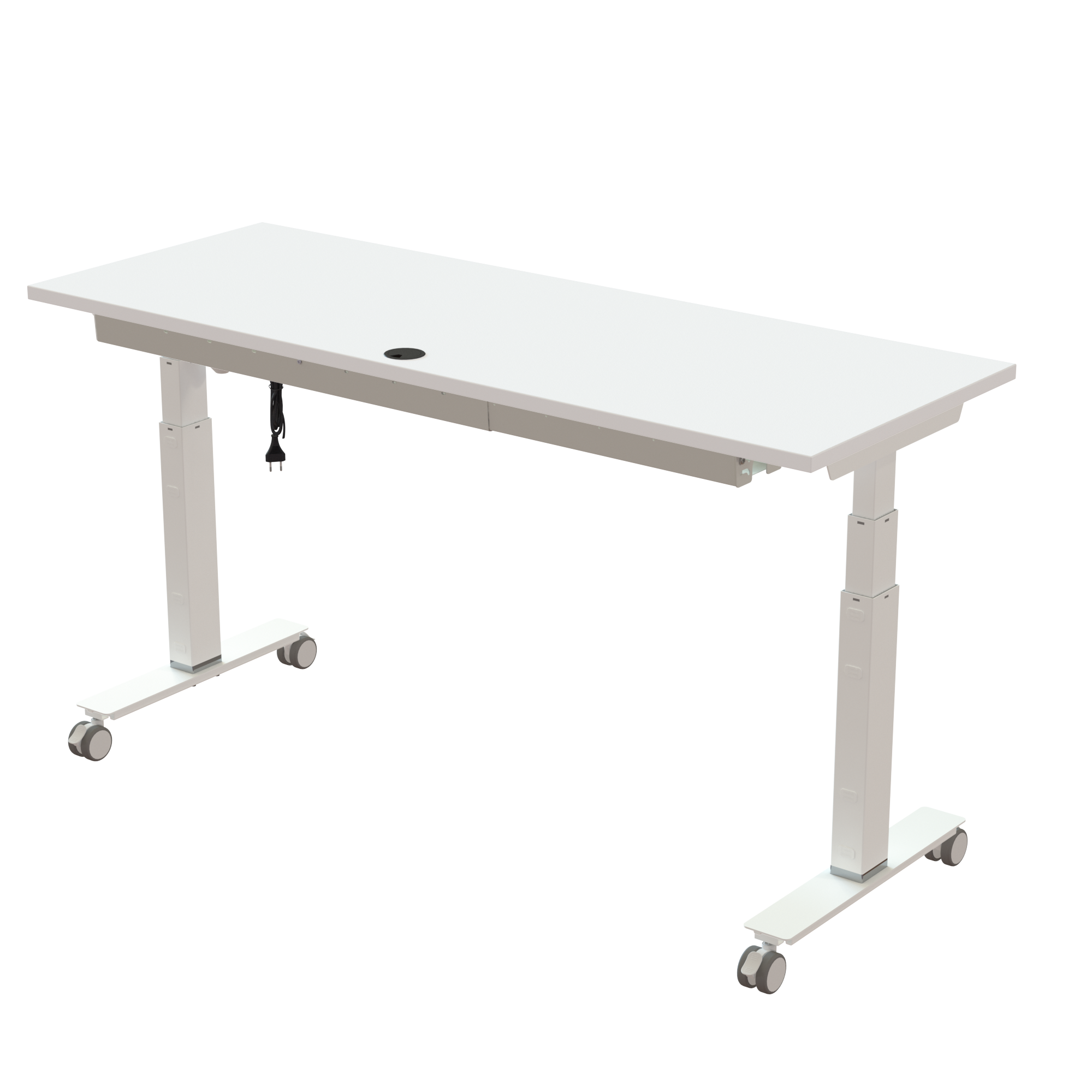 Sit Stand Desk | 160x60 cm | White with white frame