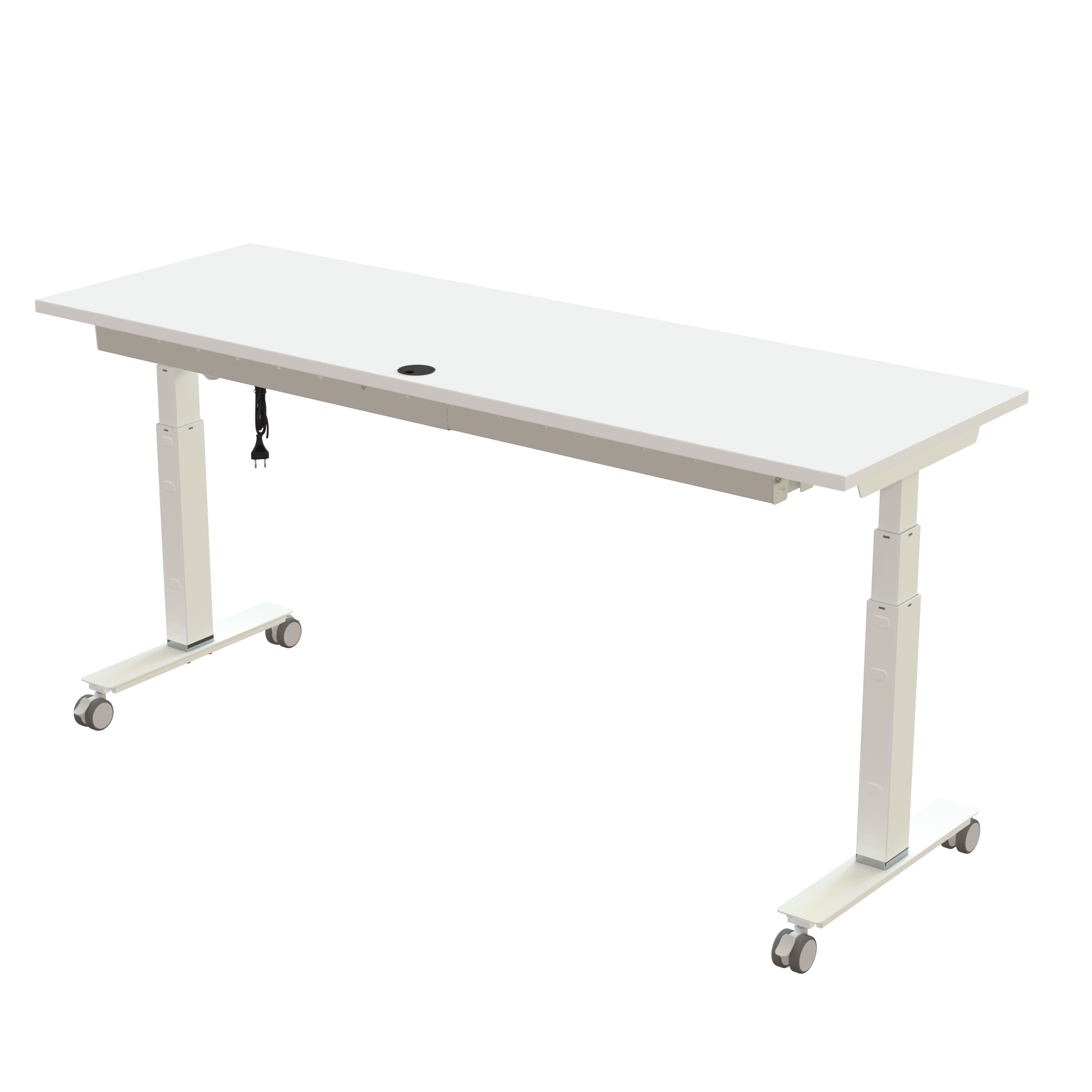 Sit Stand Desk | 180x60 cm | White with white frame