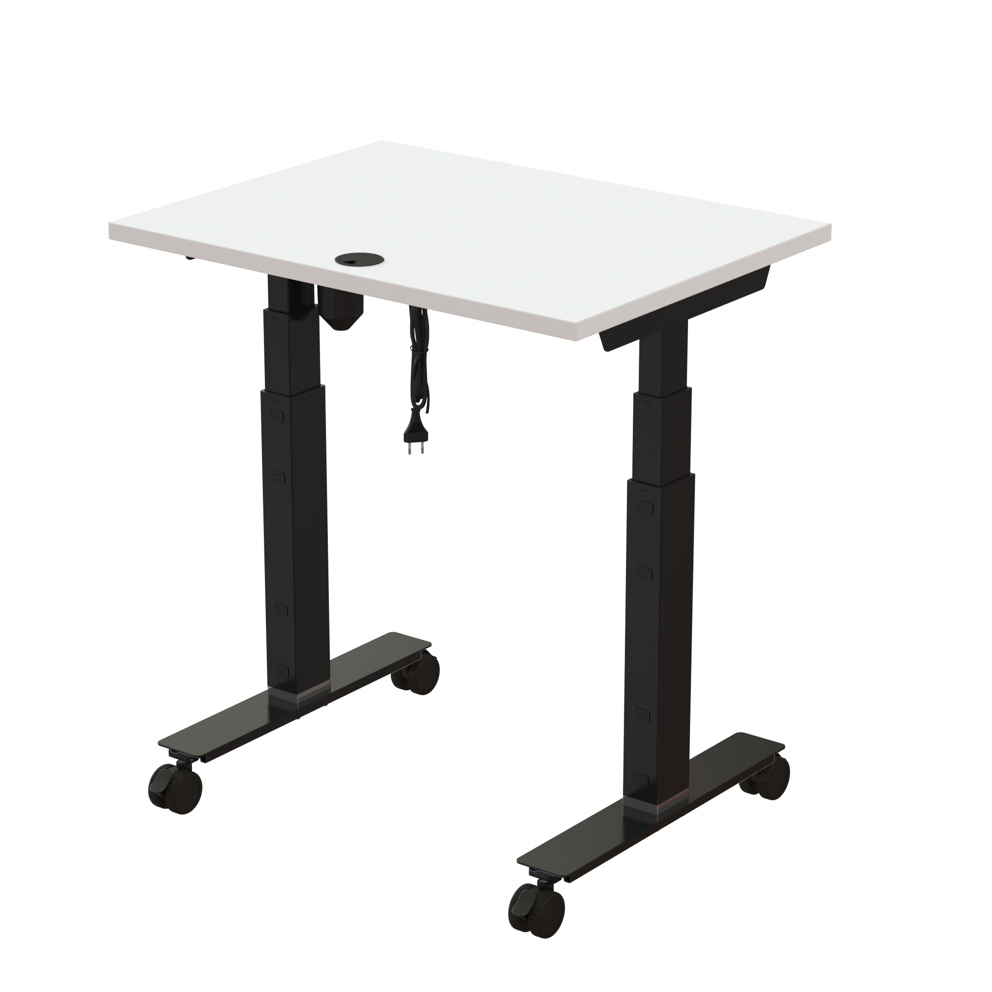 Sit Stand Desk | 80x60 cm | White with black frame