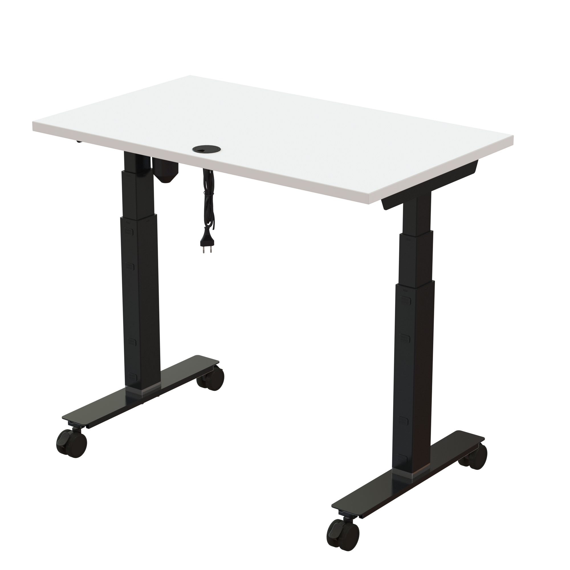 Sit Stand Desk | 100x60 cm | White with black frame