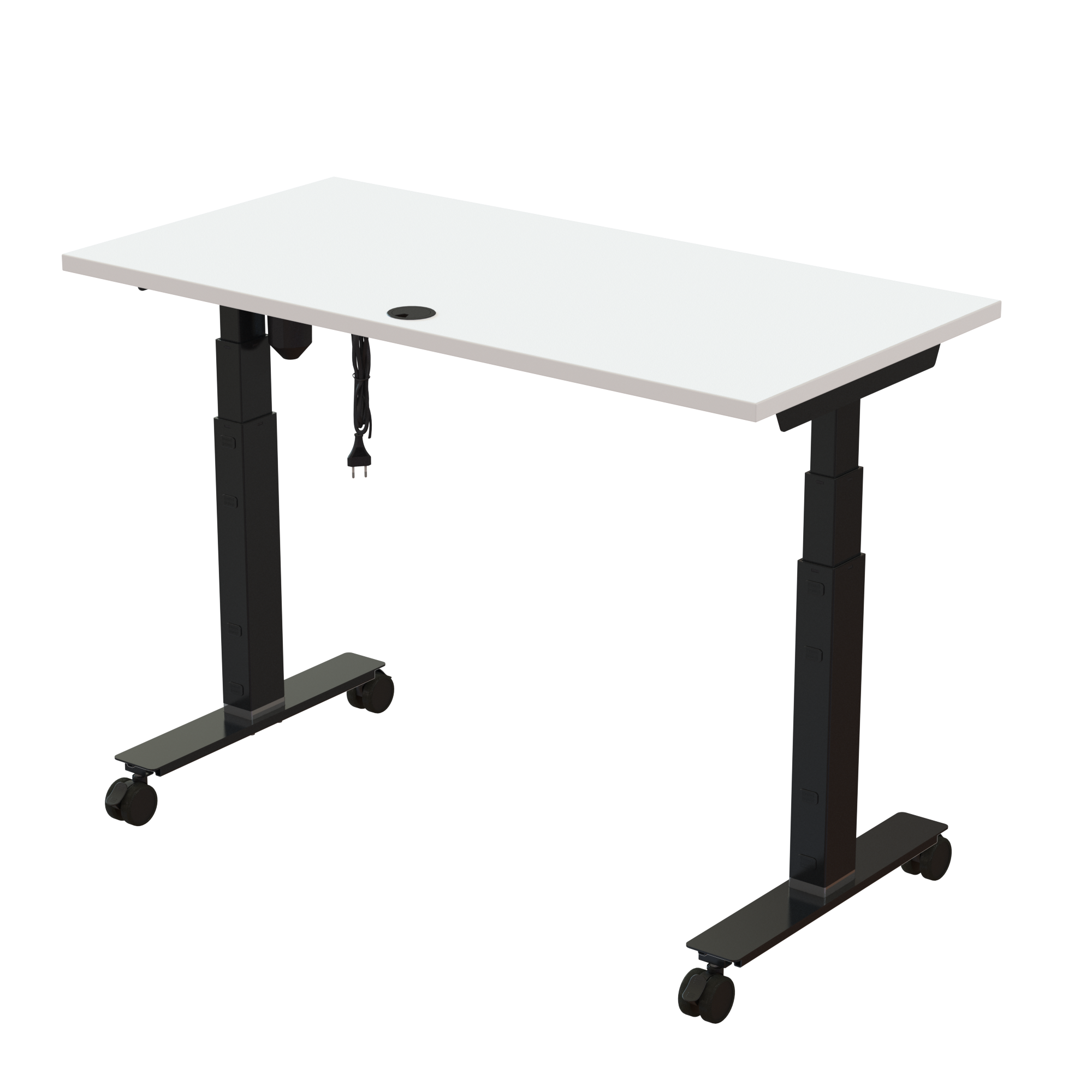 Sit Stand Desk | 120x60 cm | White with black frame