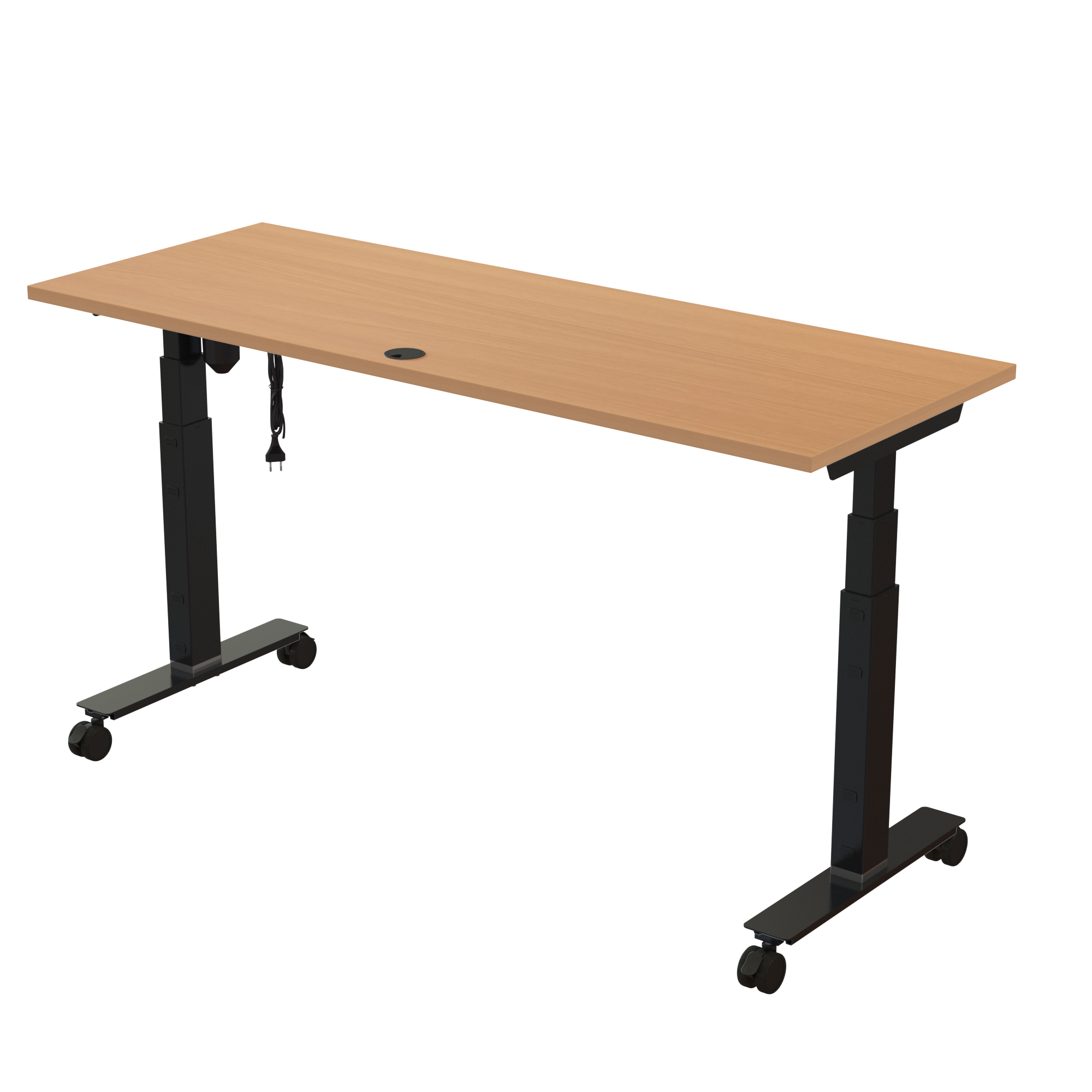 Sit Stand Desk | 160x60 cm | Beech with black frame