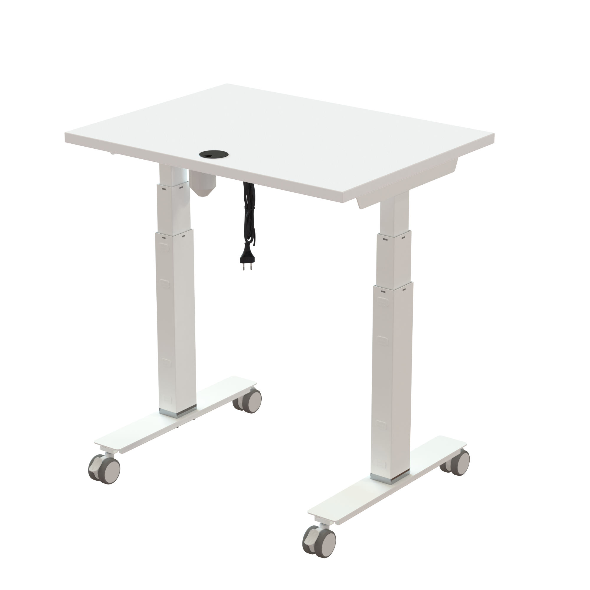Sit Stand Desk | 80x60 cm | White with white frame