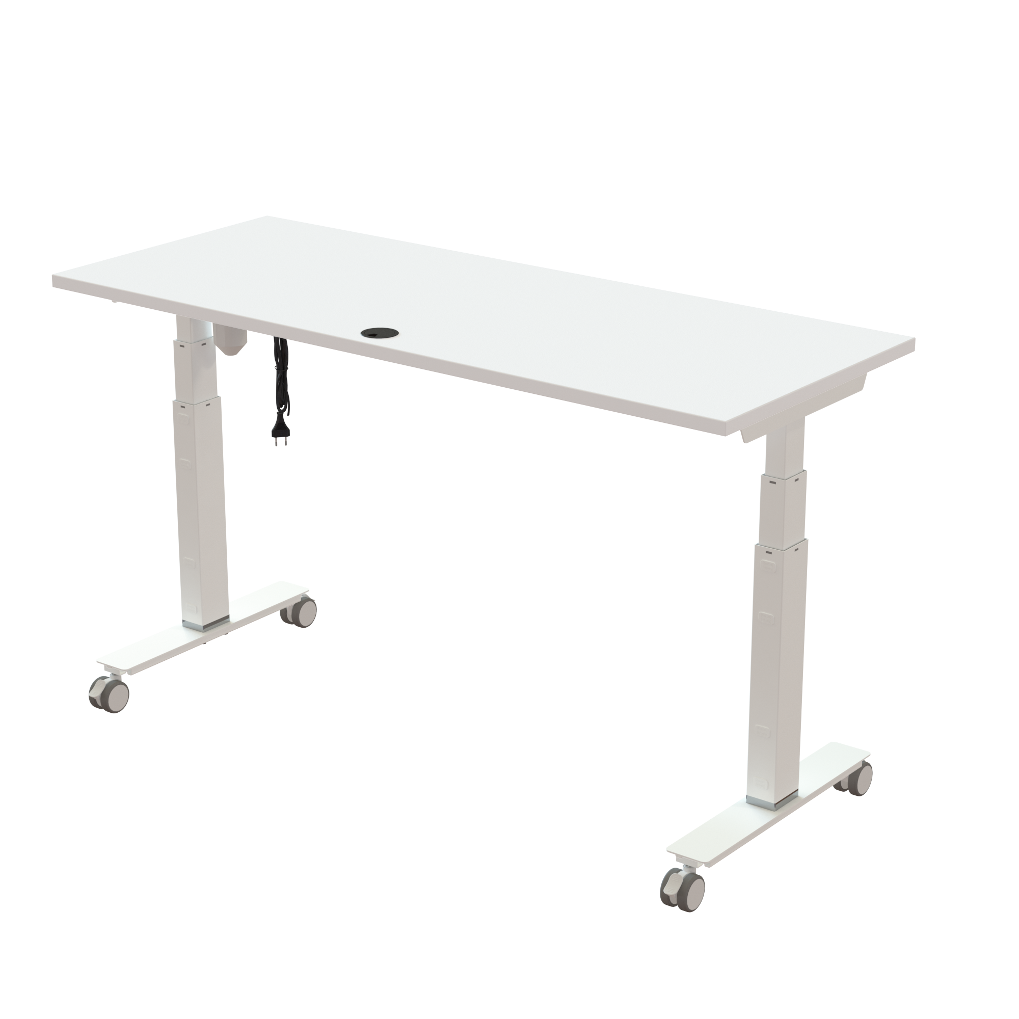 Sit Stand Desk | 150x60 cm | White with white frame