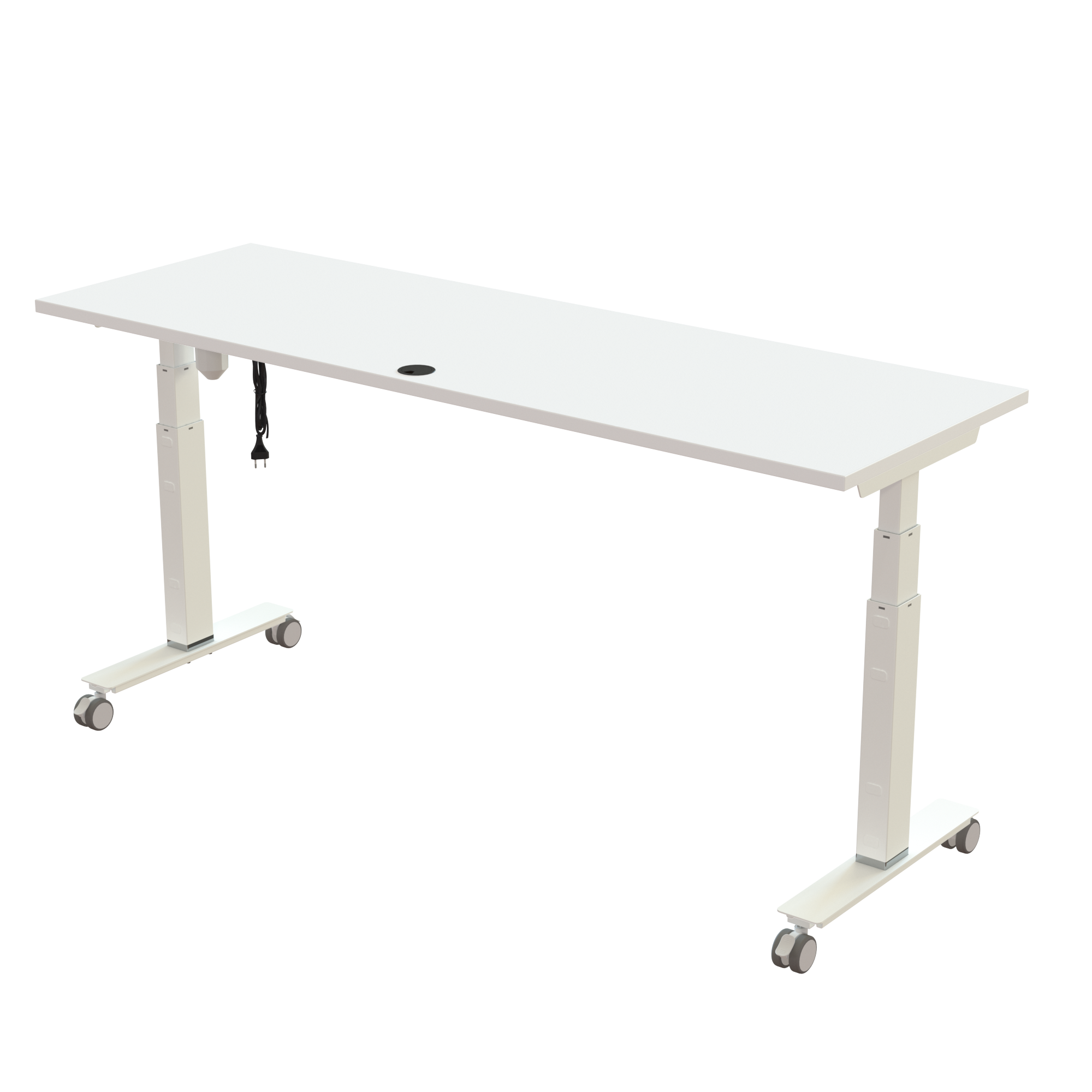 Sit Stand Desk | 180x60 cm | White with white frame