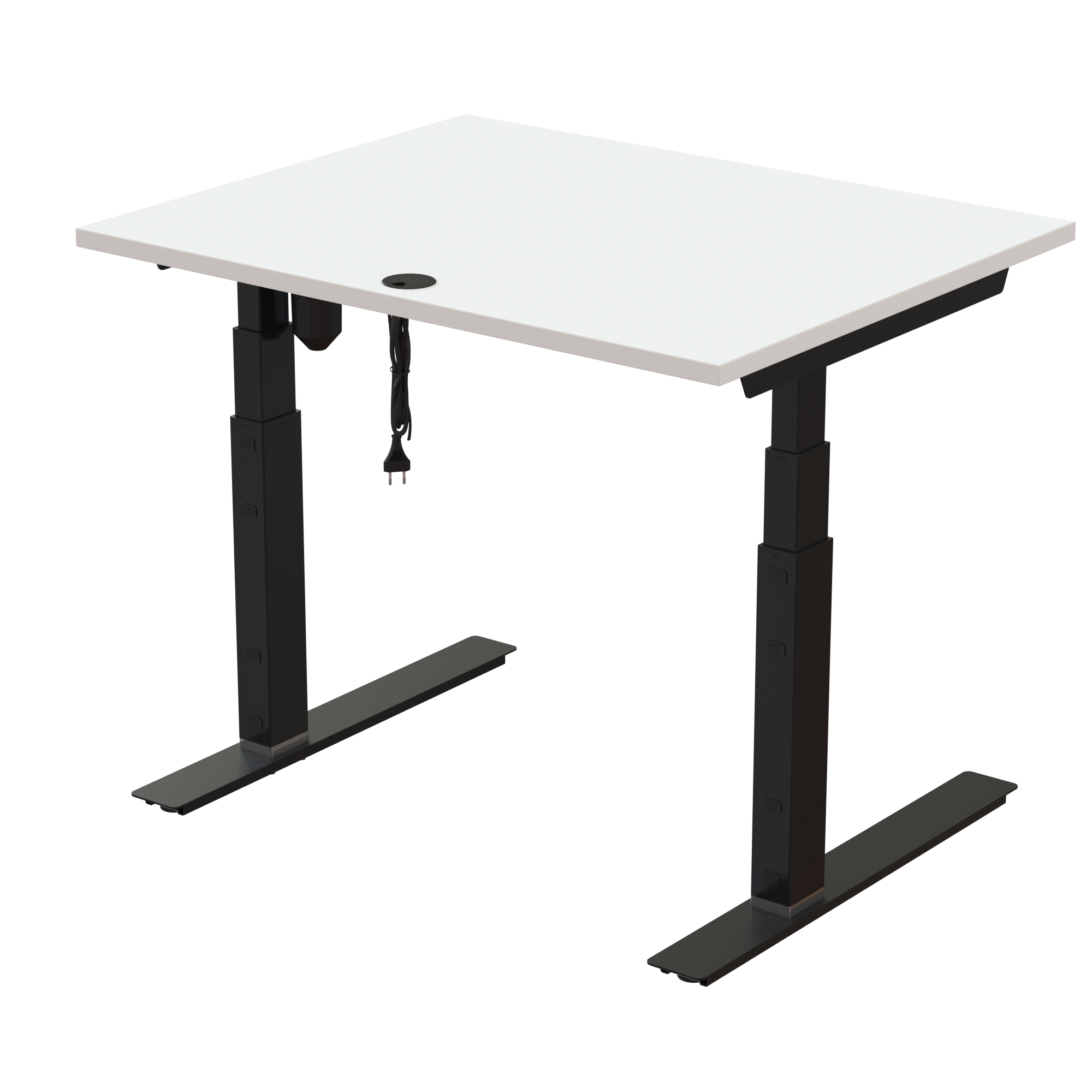 Sit Stand Desk | 100x80 cm | White with black frame