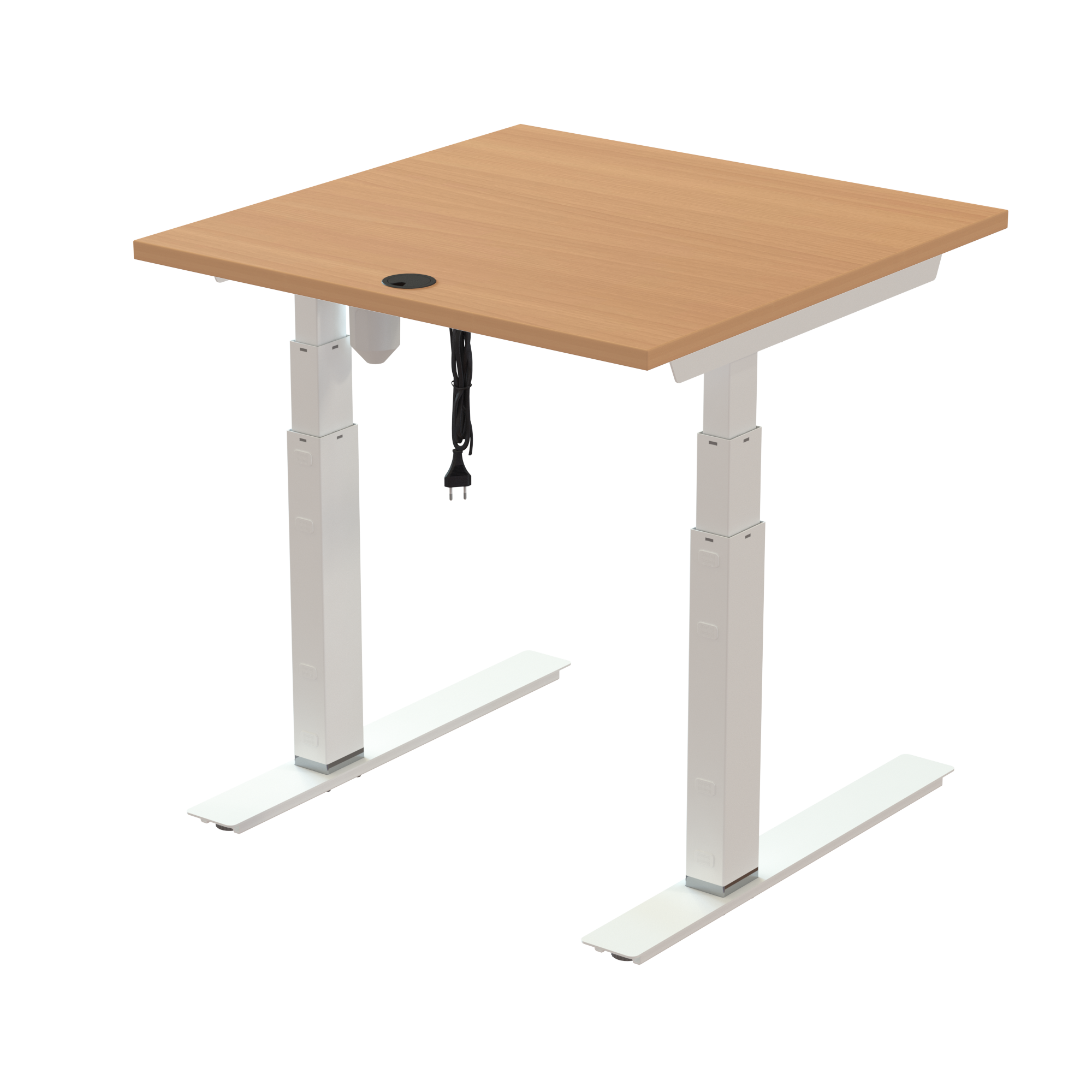 Sit Stand Desk | 80x80 cm | Beech with white frame