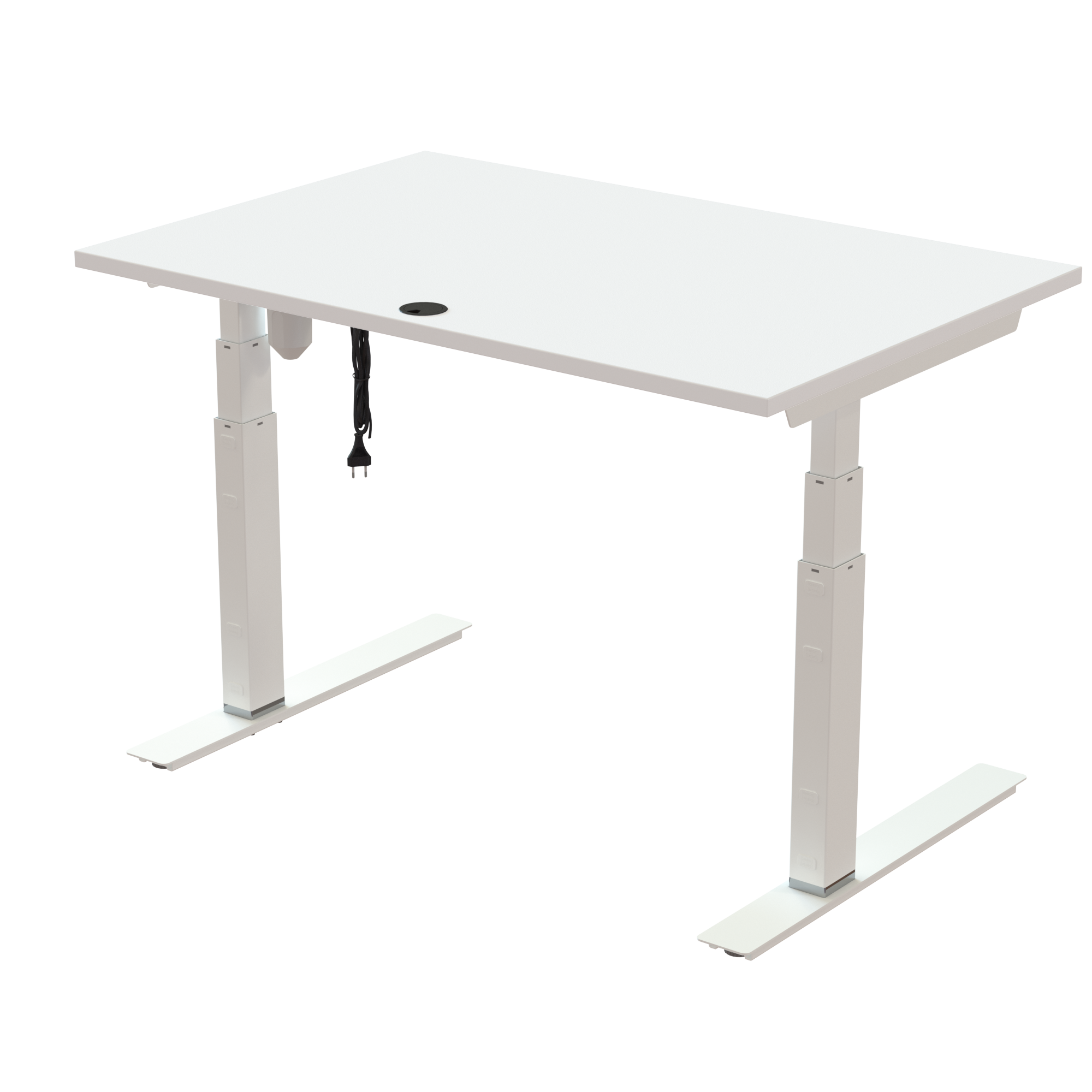 Sit Stand Desk | 120x80 cm | White with white frame