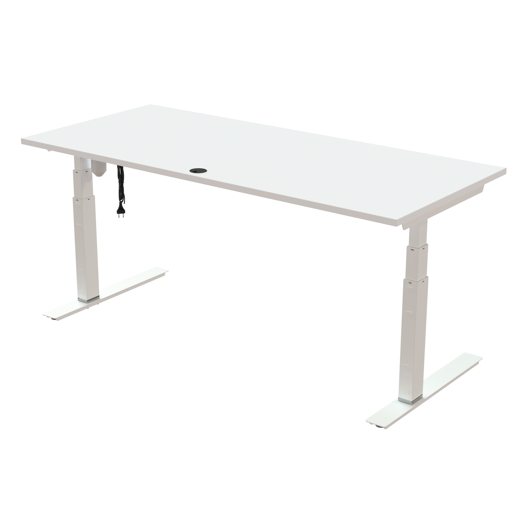 Sit Stand Desk | 180x80 cm | White with white frame