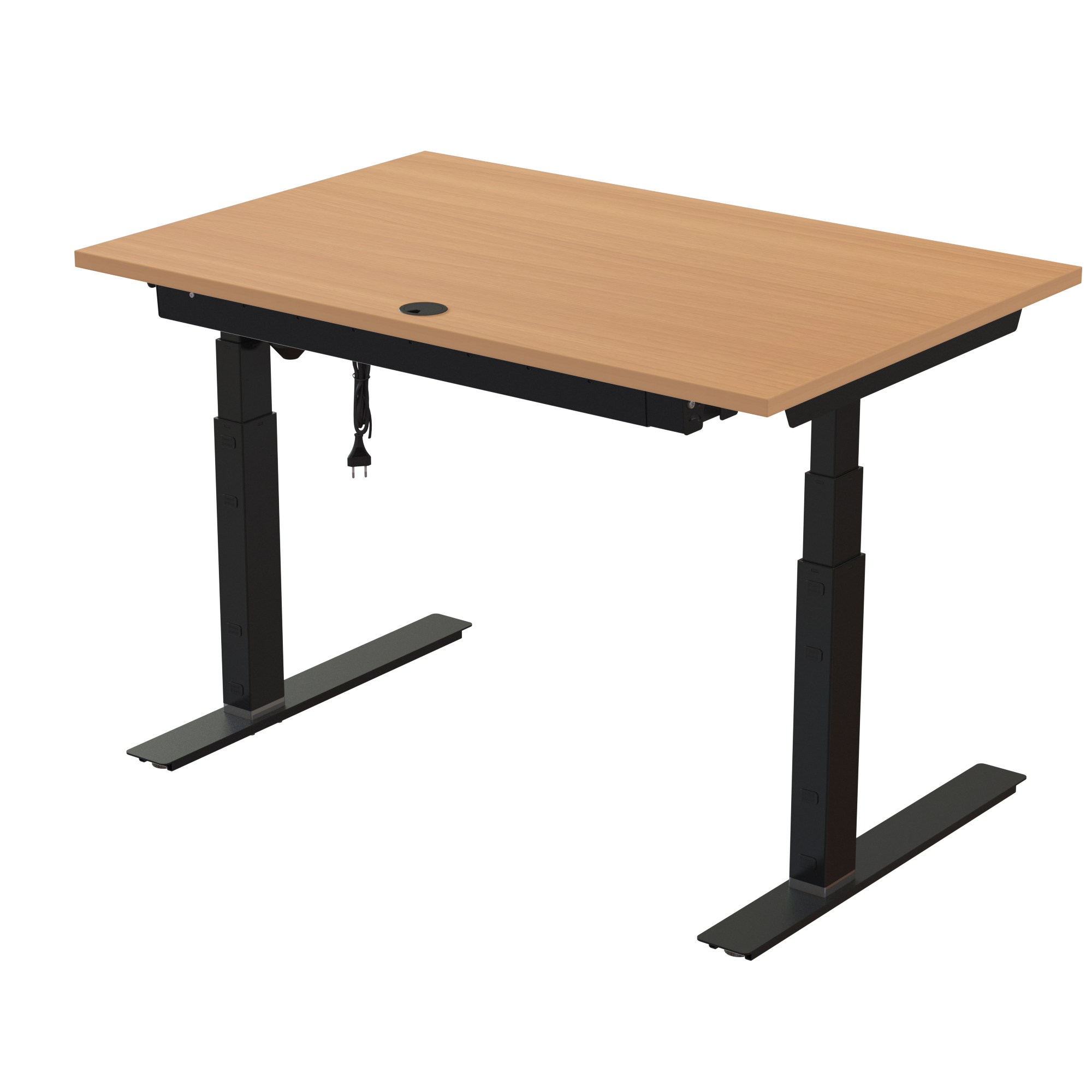 Sit Stand Desk | 120x80 cm | Beech with black frame