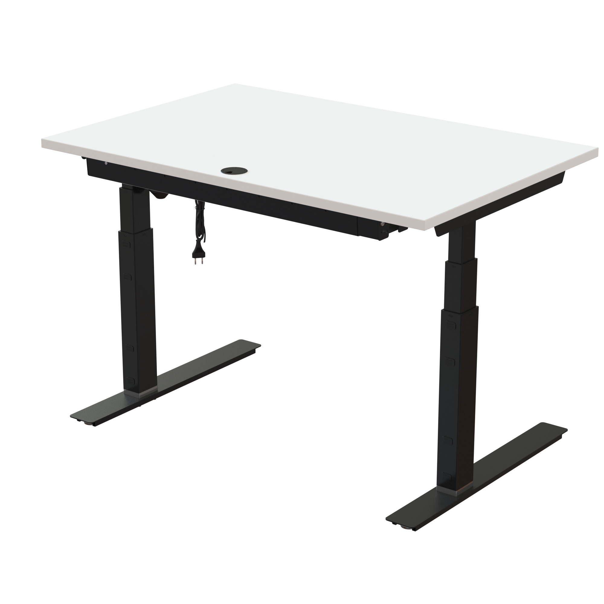 Sit Stand Desk | 120x80 cm | White with black frame