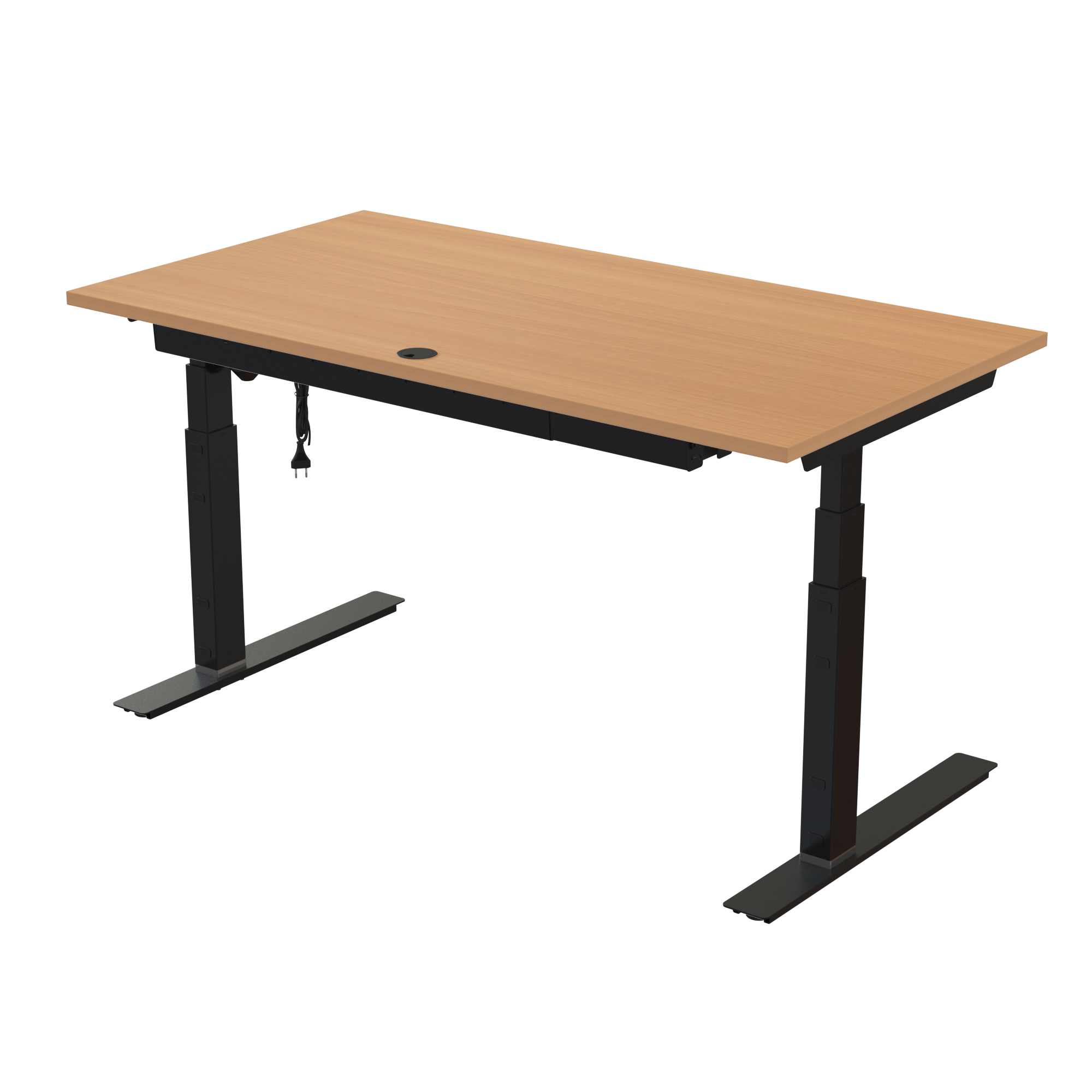 Sit Stand Desk | 150x80 cm | Beech with black frame