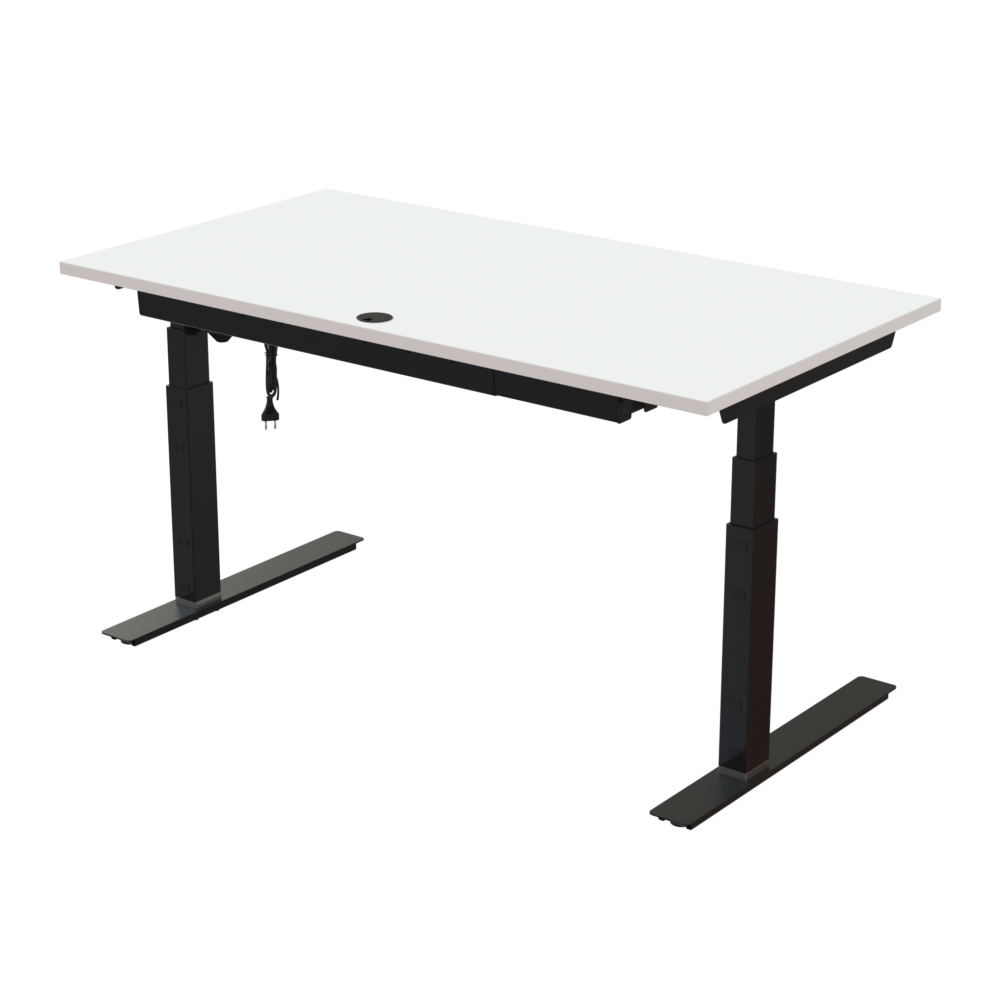 Sit Stand Desk | 150x80 cm | White with black frame