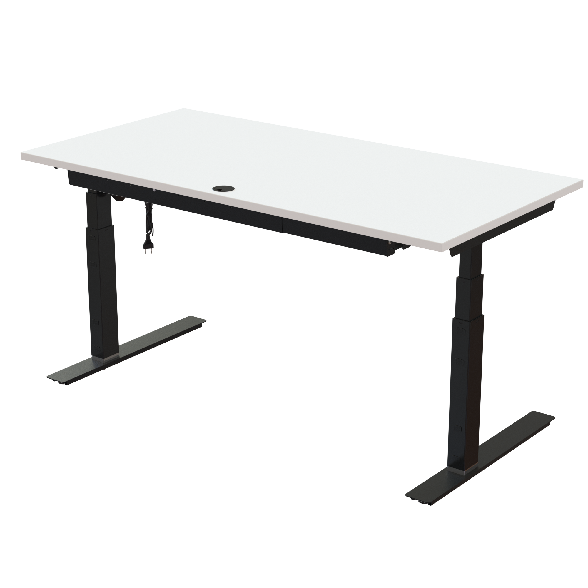 Sit Stand Desk | 160x80 cm | White with black frame