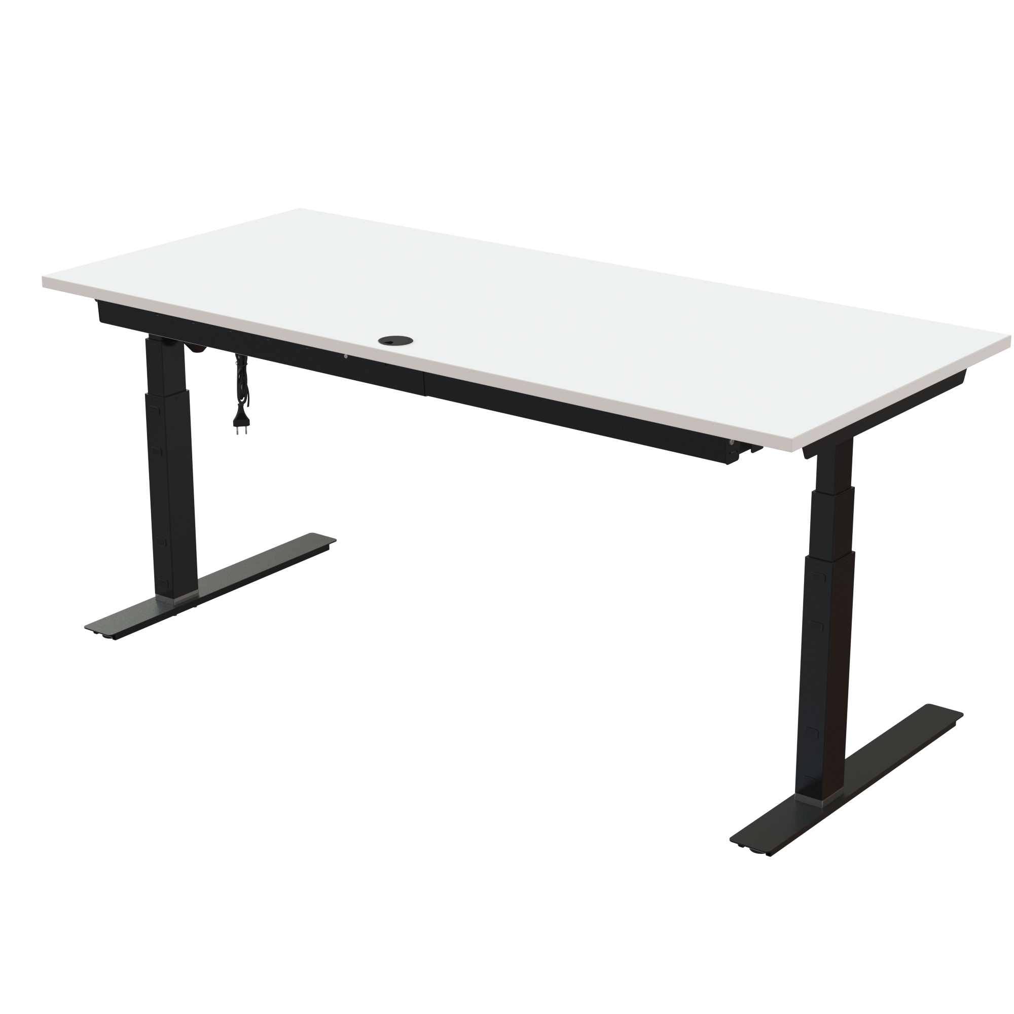 Sit Stand Desk | 180x80 cm | White with black frame