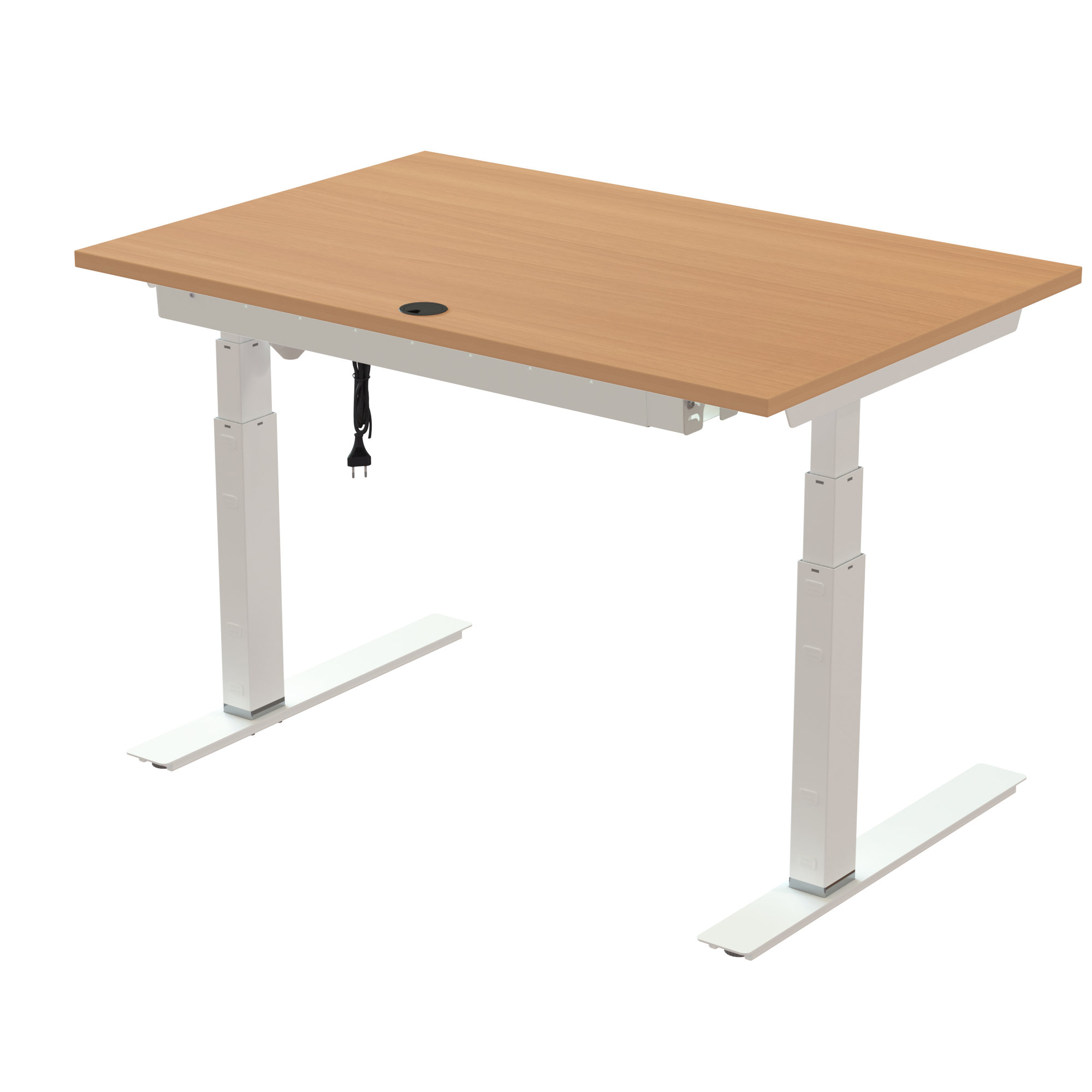 Sit Stand Desk | 120x80 cm | Beech with white frame