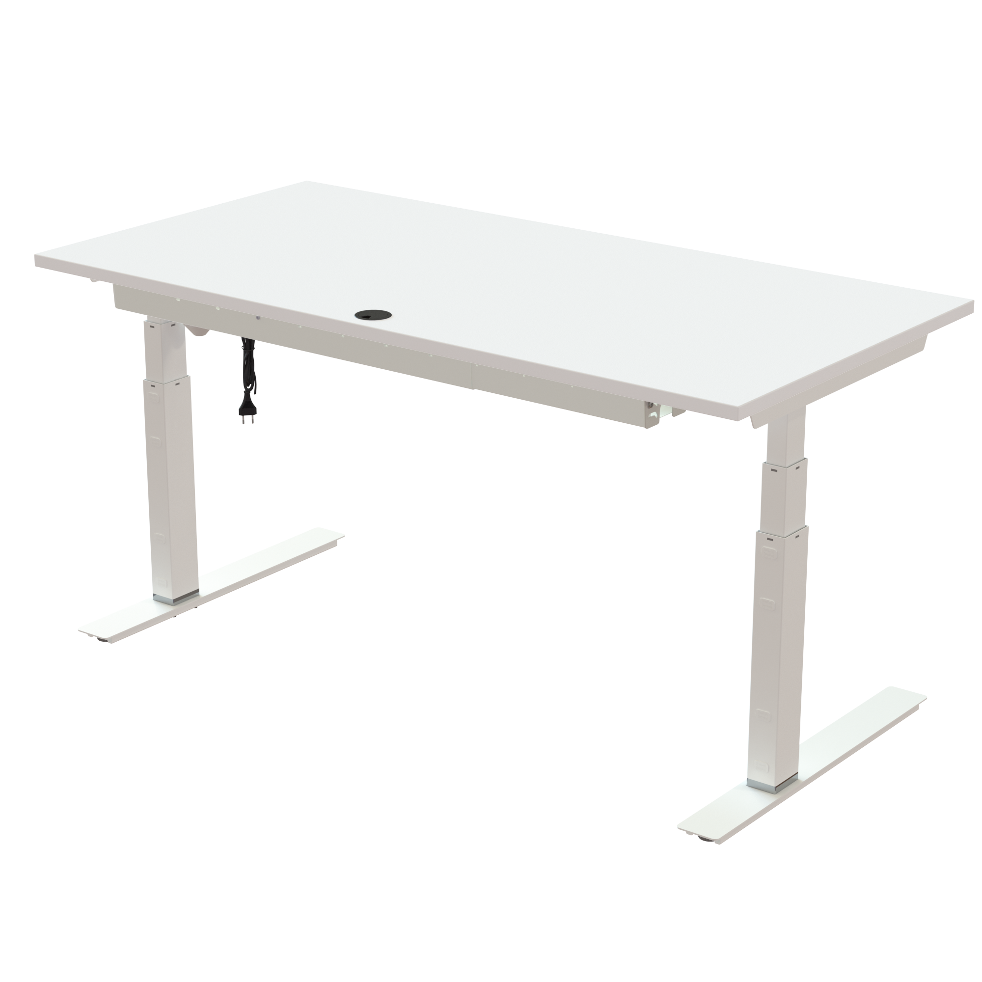 Sit Stand Desk | 160x80 cm | White with white frame