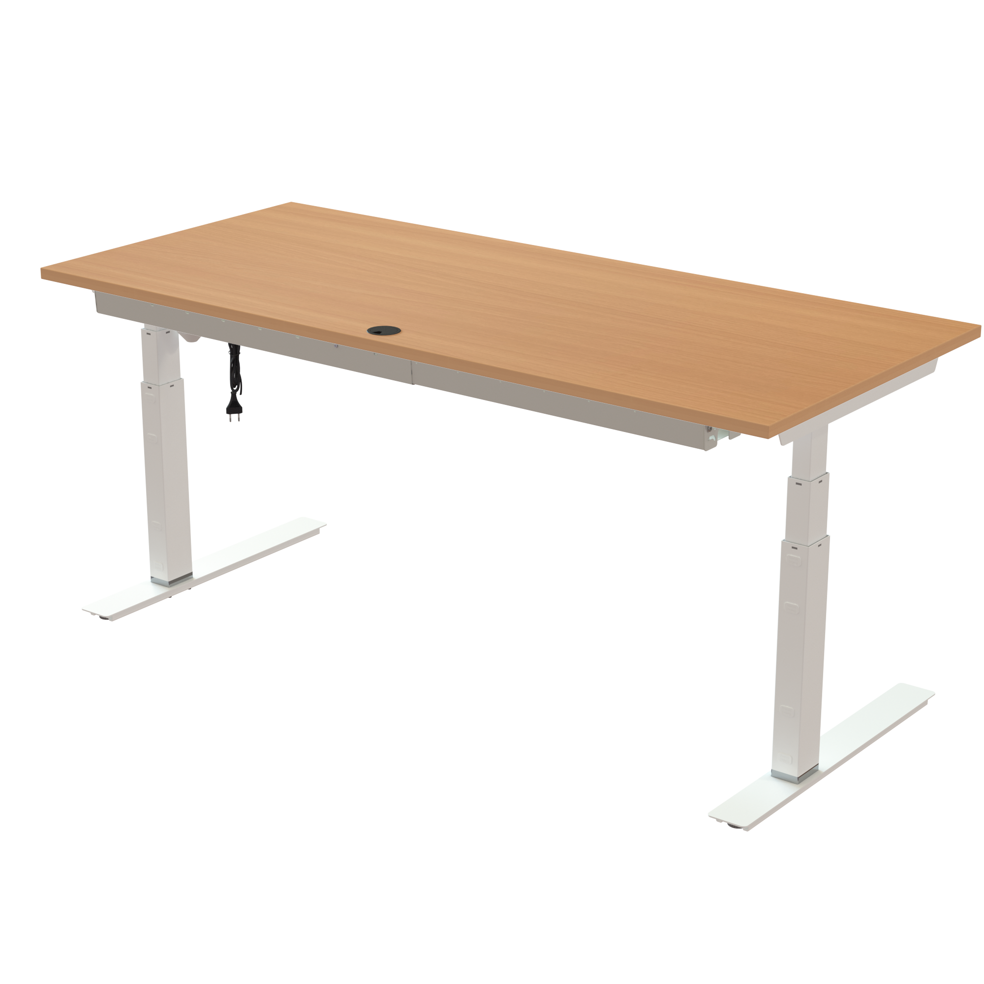 Sit Stand Desk | 180x80 cm | Beech with white frame