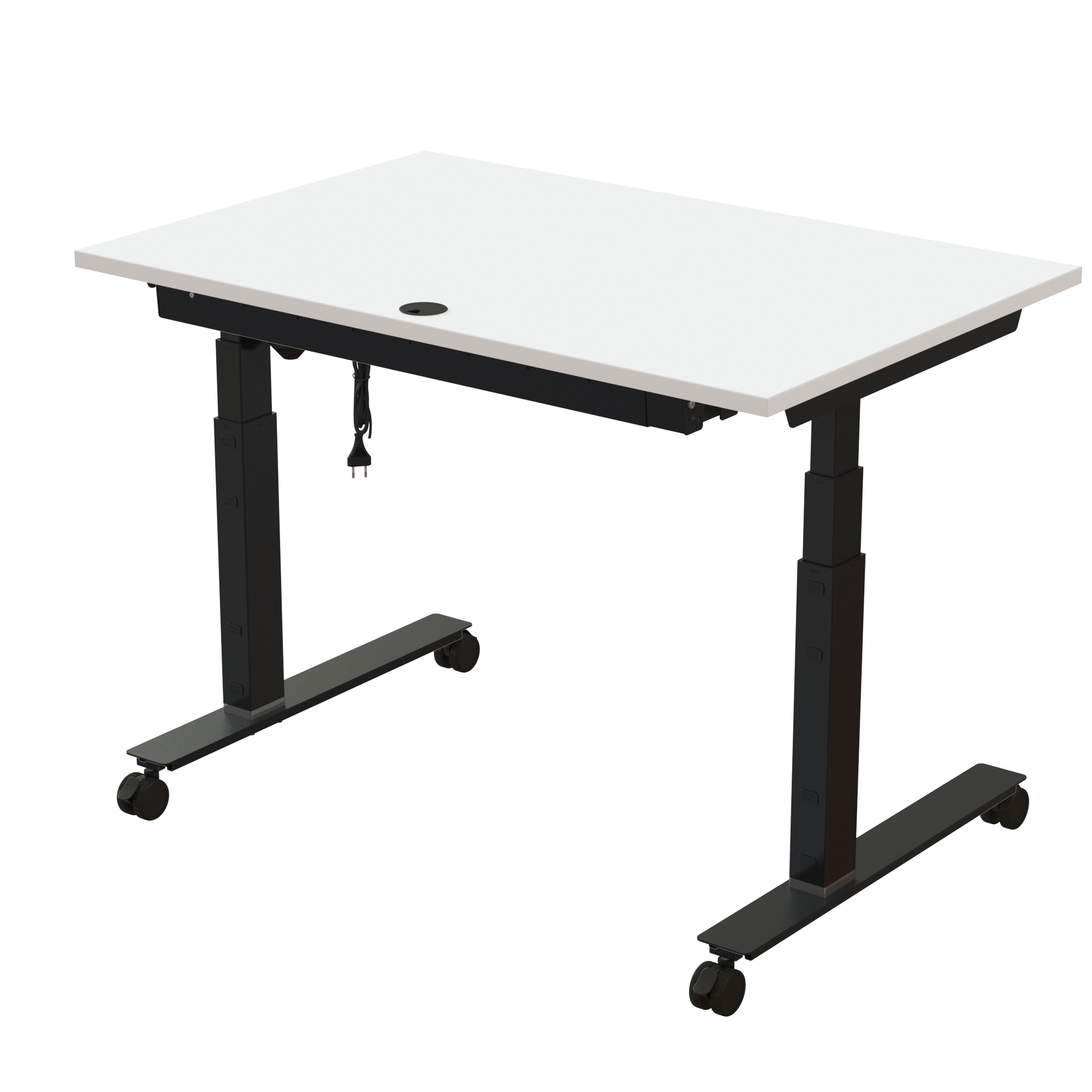 Sit Stand Desk | 120x80 cm | White with black frame