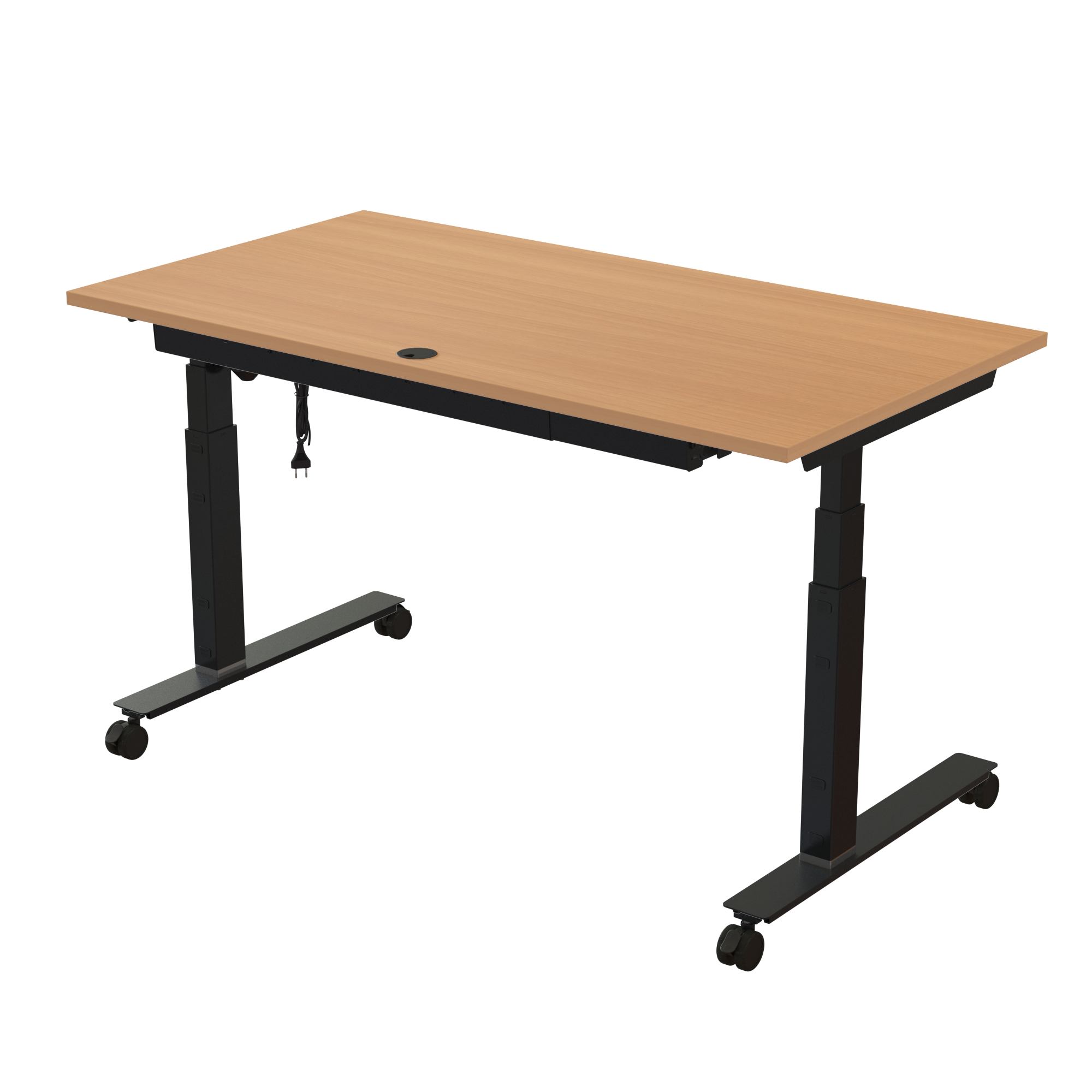 Sit Stand Desk | 150x80 cm | Beech with black frame