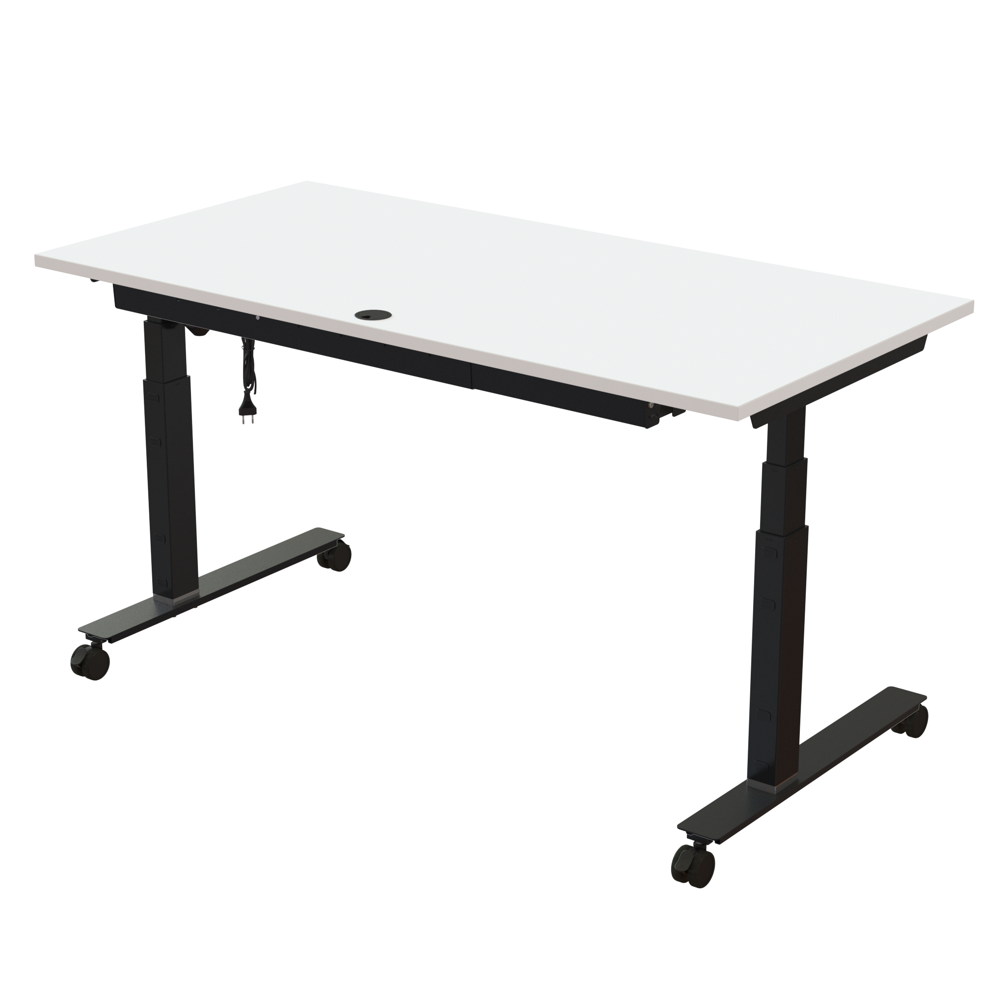Sit Stand Desk | 160x80 cm | White with black frame