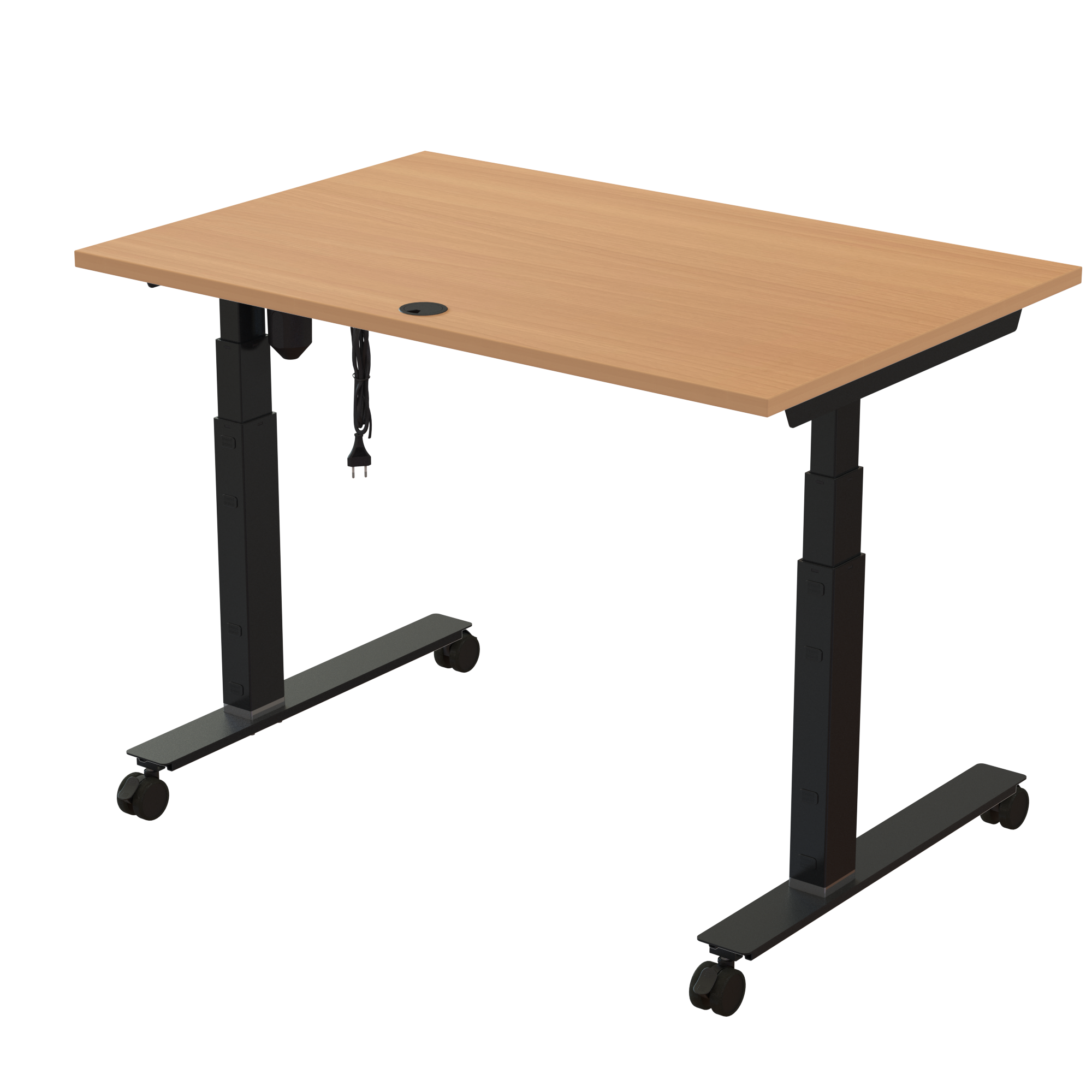 Sit Stand Desk | 120x80 cm | Beech with black frame