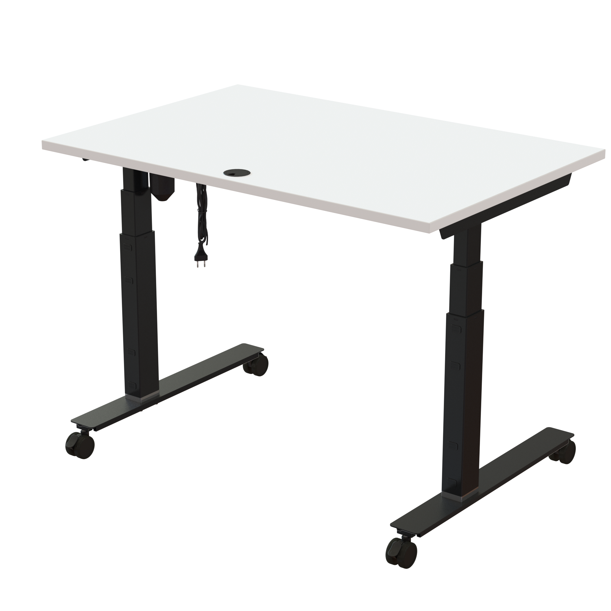 Sit Stand Desk | 120x80 cm | White with black frame