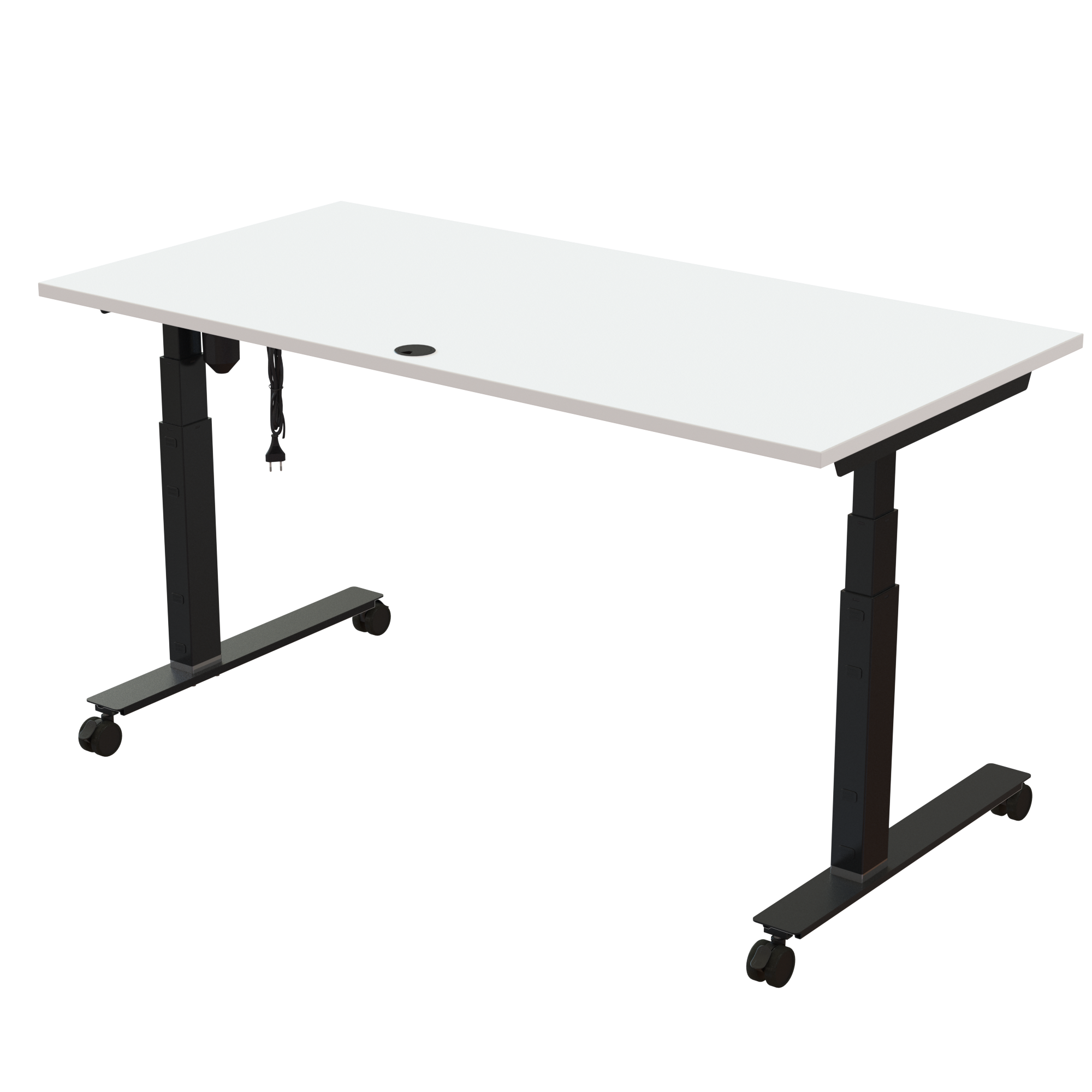 Sit Stand Desk | 160x80 cm | White with black frame