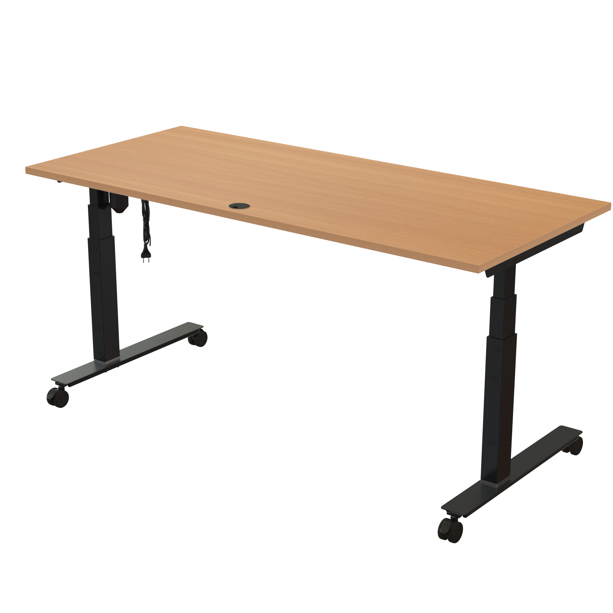 Sit Stand Desk | 180x80 cm | Beech with black frame