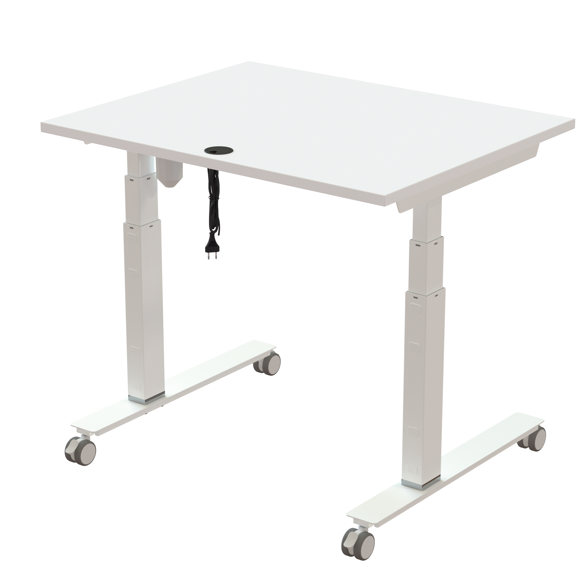 Sit Stand Desk | 100x80 cm | White with white frame