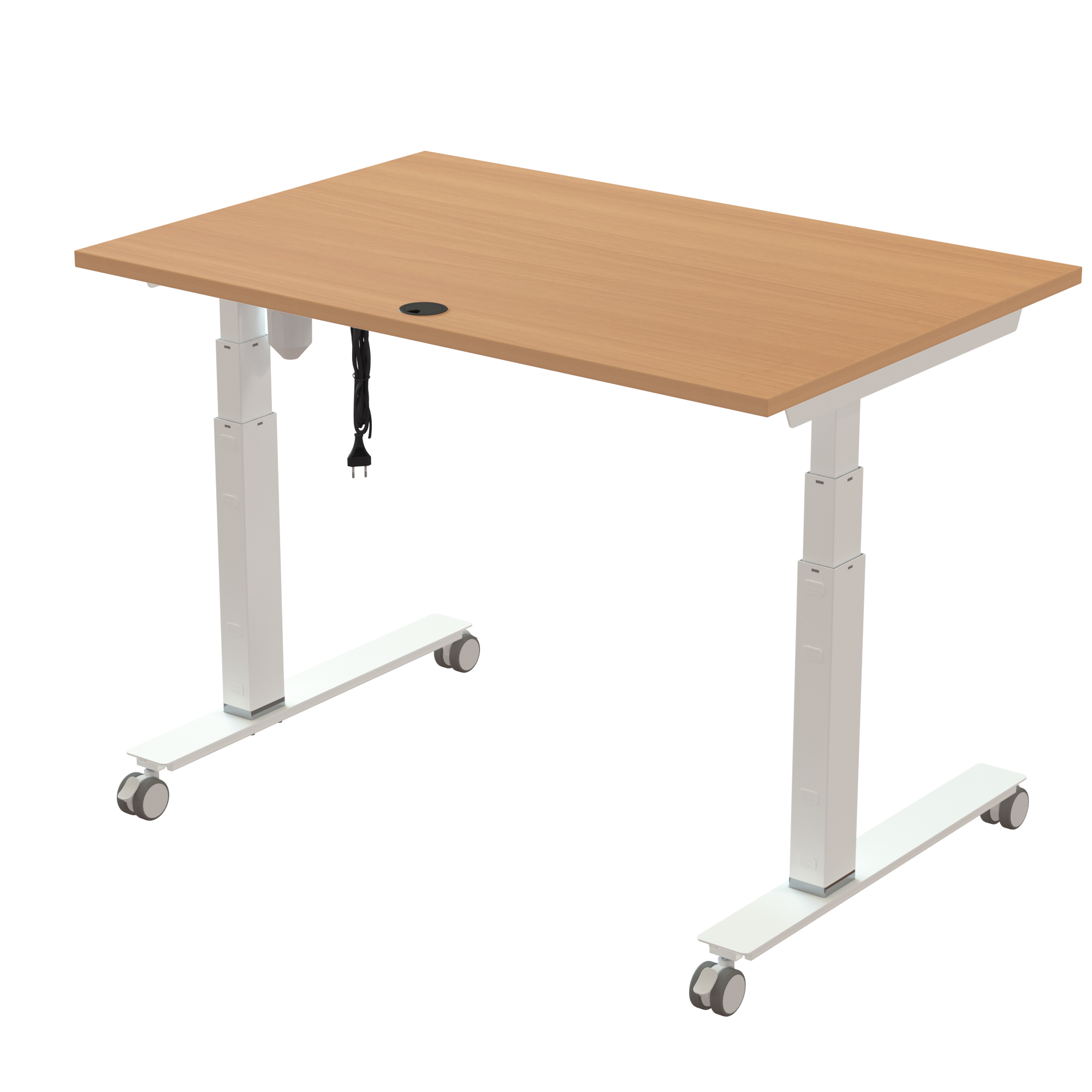 Sit Stand Desk | 120x80 cm | Beech with white frame