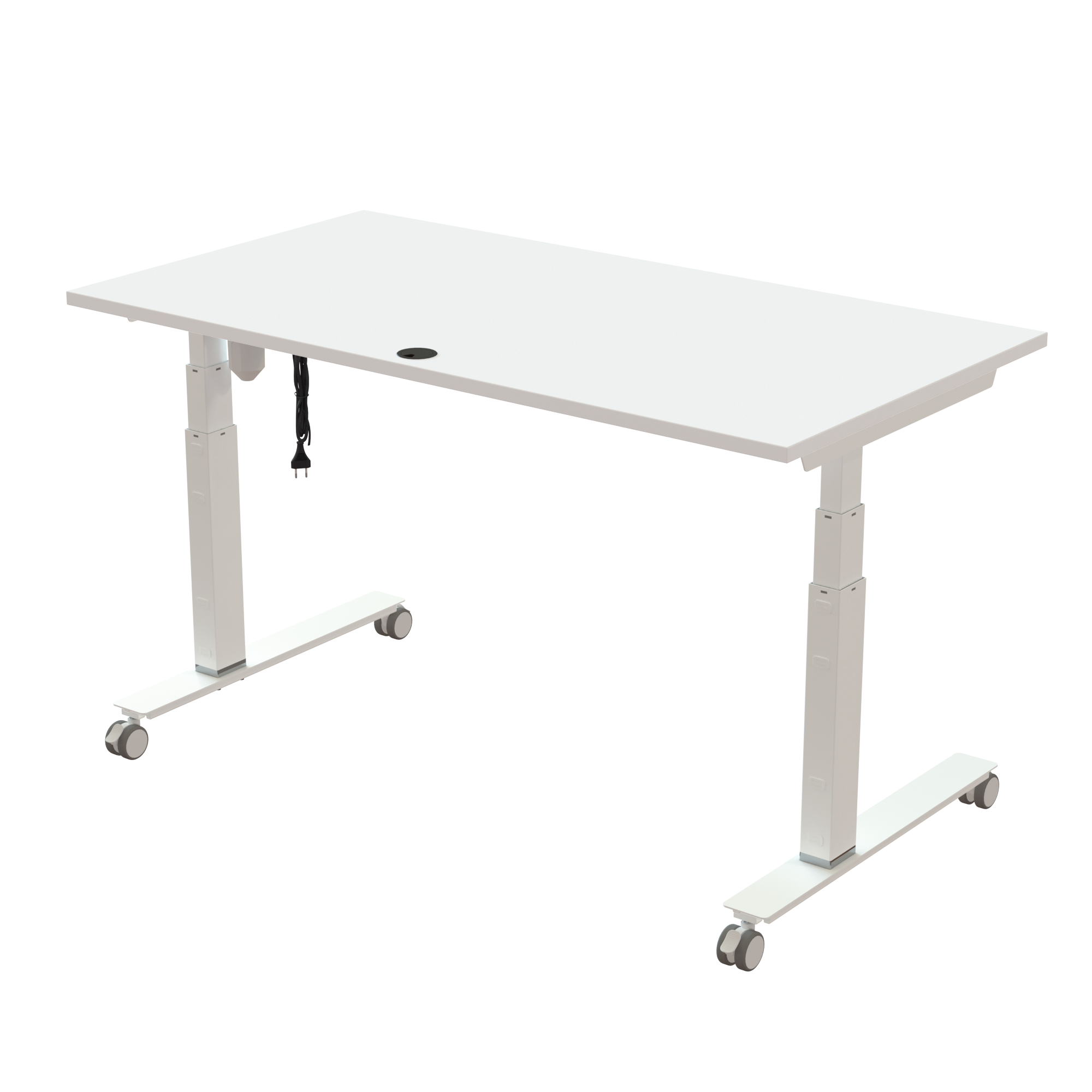 Sit Stand Desk | 150x80 cm | White with white frame