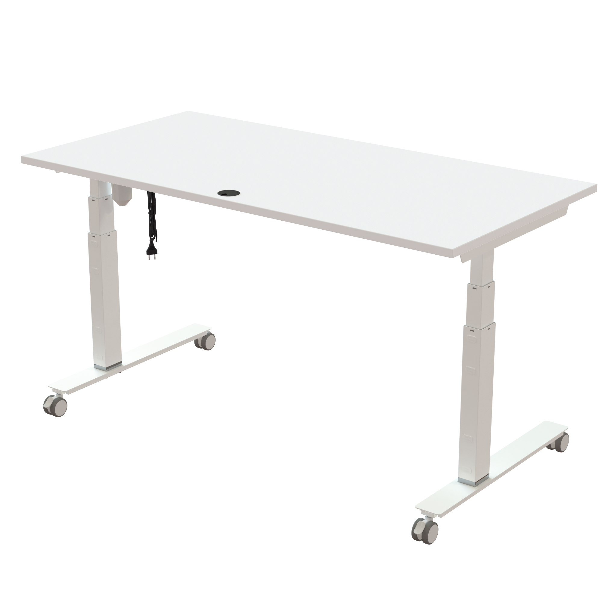 Sit Stand Desk | 160x80 cm | White with white frame