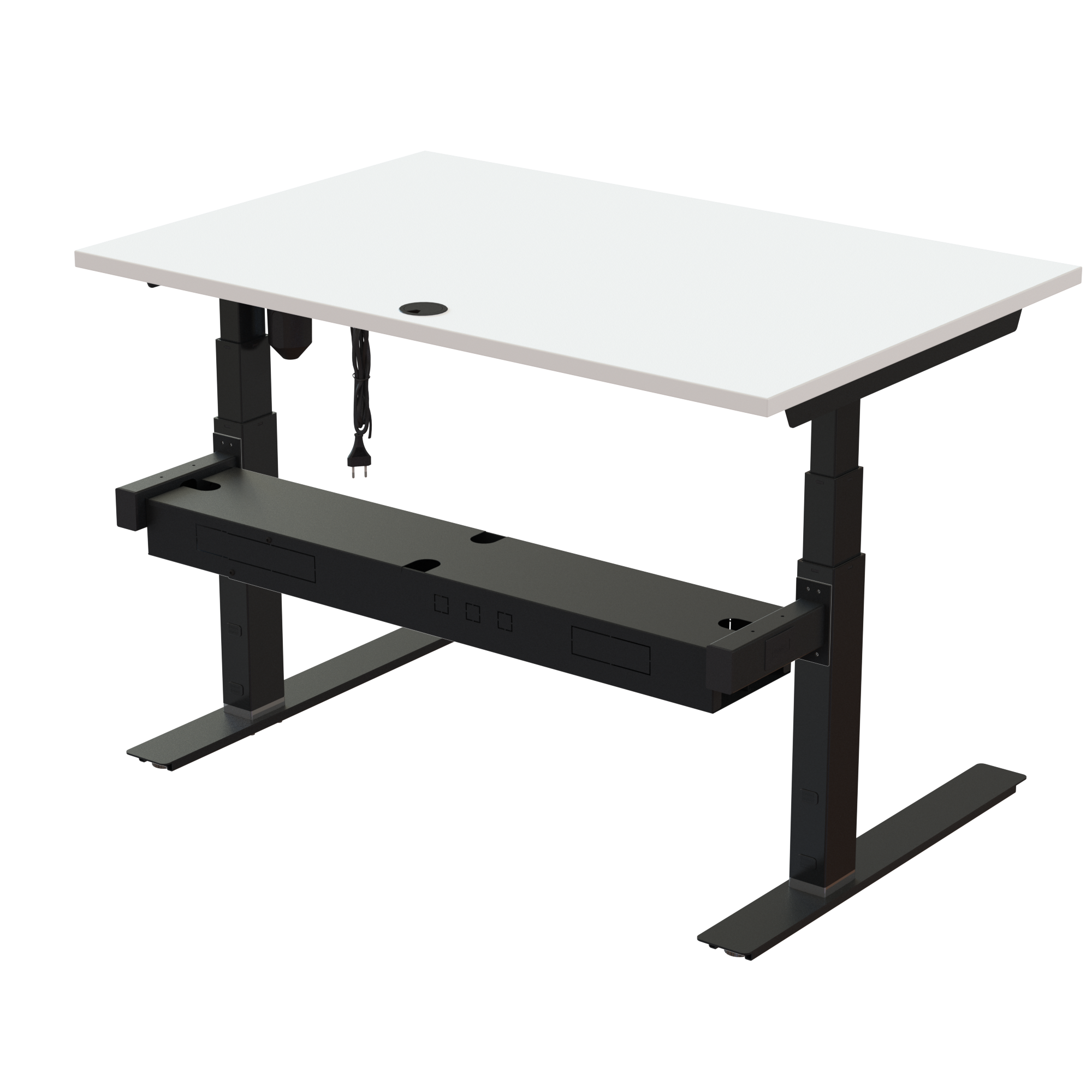 Sit Stand Desk | 120x80 cm | White with black frame