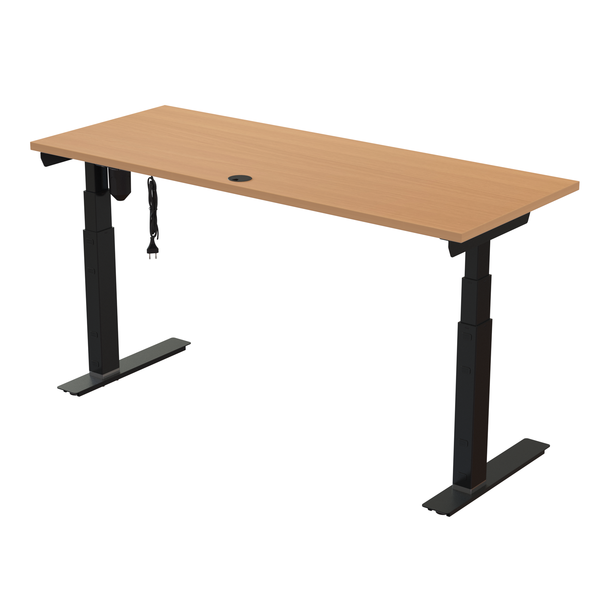 Sit Stand Desk | 150x60 cm | Beech with black frame