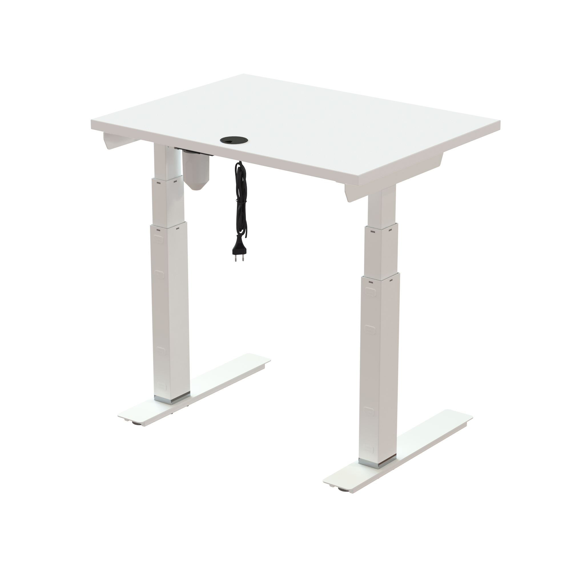 Sit Stand Desk | 80x60 cm | White with white frame