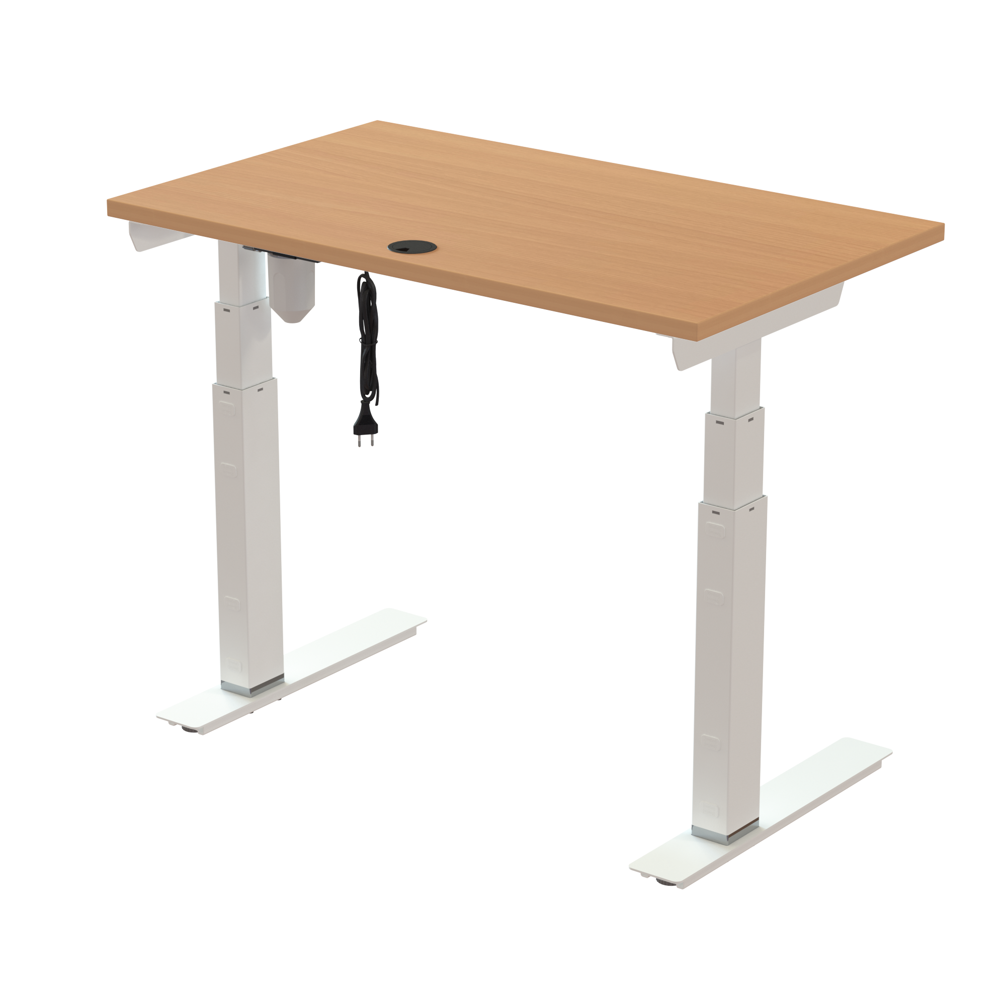 Sit Stand Desk | 100x60 cm | Beech with white frame