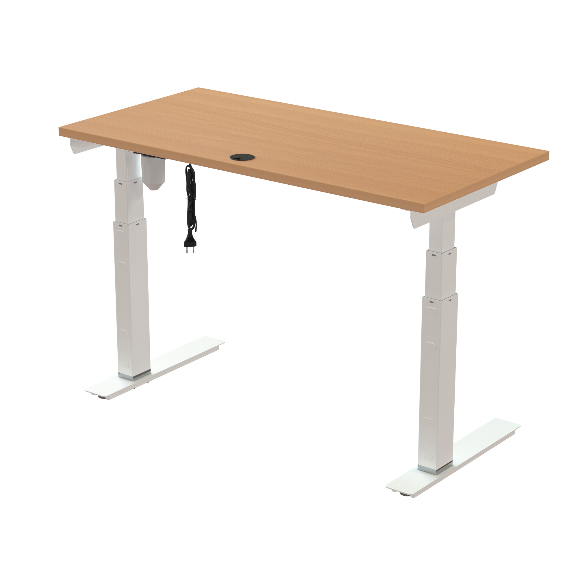 Sit Stand Desk | 120x60 cm | Beech with white frame