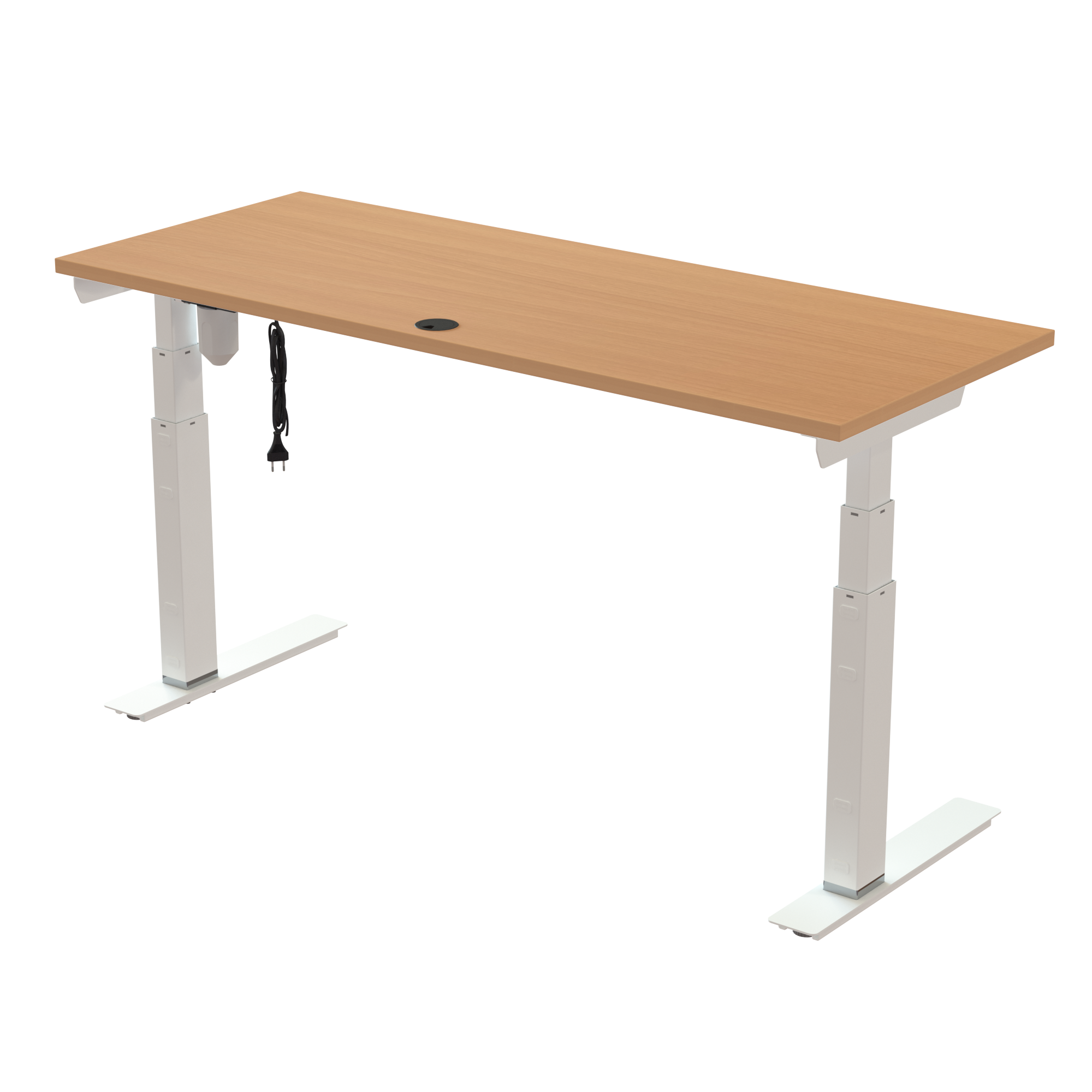 Sit Stand Desk | 150x60 cm | Beech with white frame