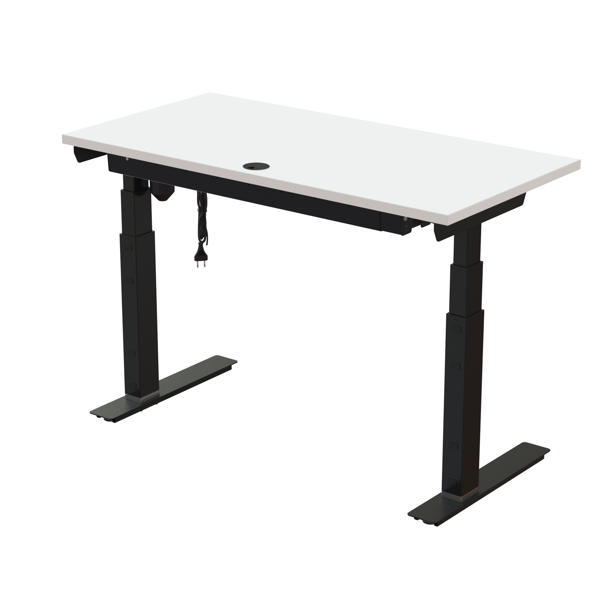 Sit Stand Desk | 120x60 cm | White with black frame