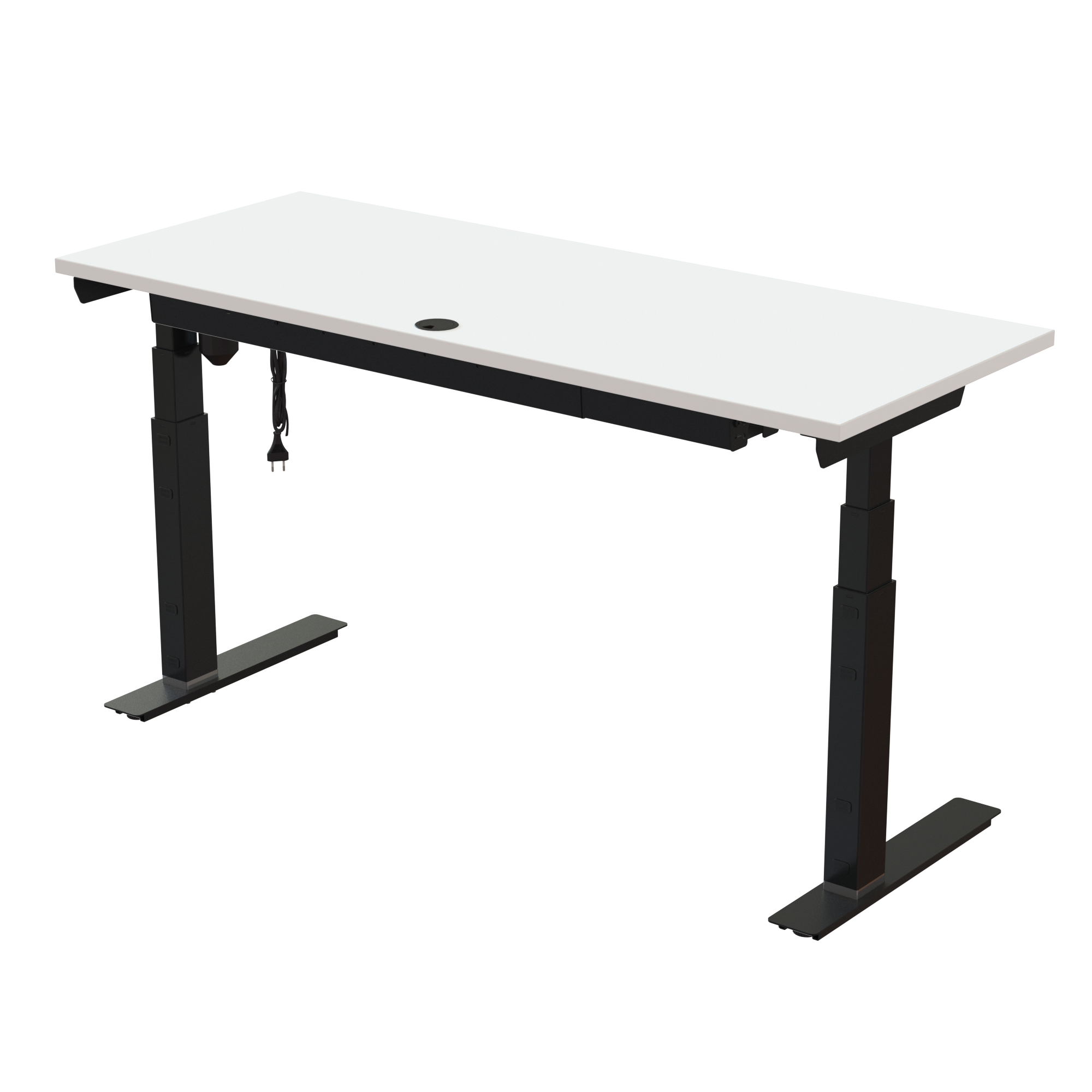 Sit Stand Desk | 150x60 cm | White with black frame