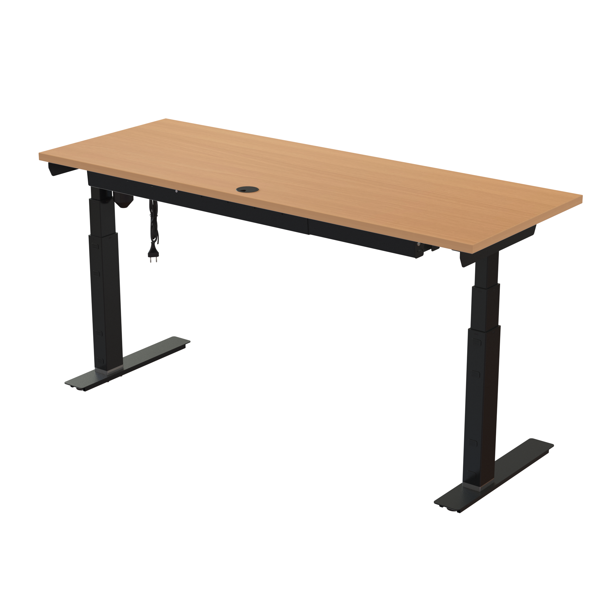 Sit Stand Desk | 160x60 cm | Beech with black frame