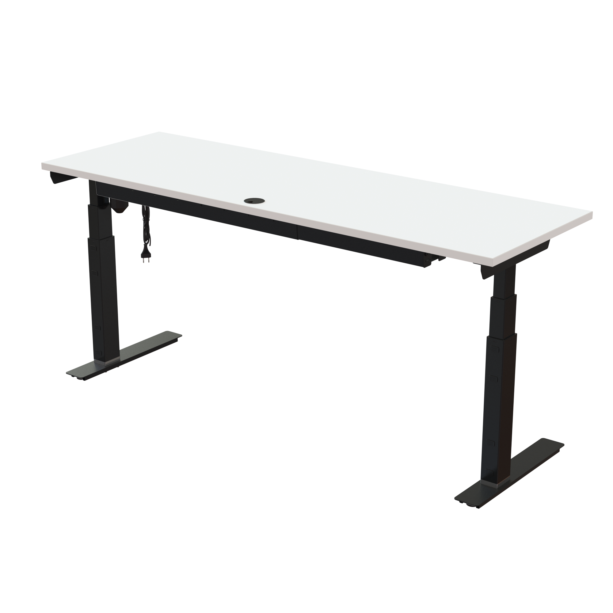 Sit Stand Desk | 180x60 cm | White with black frame