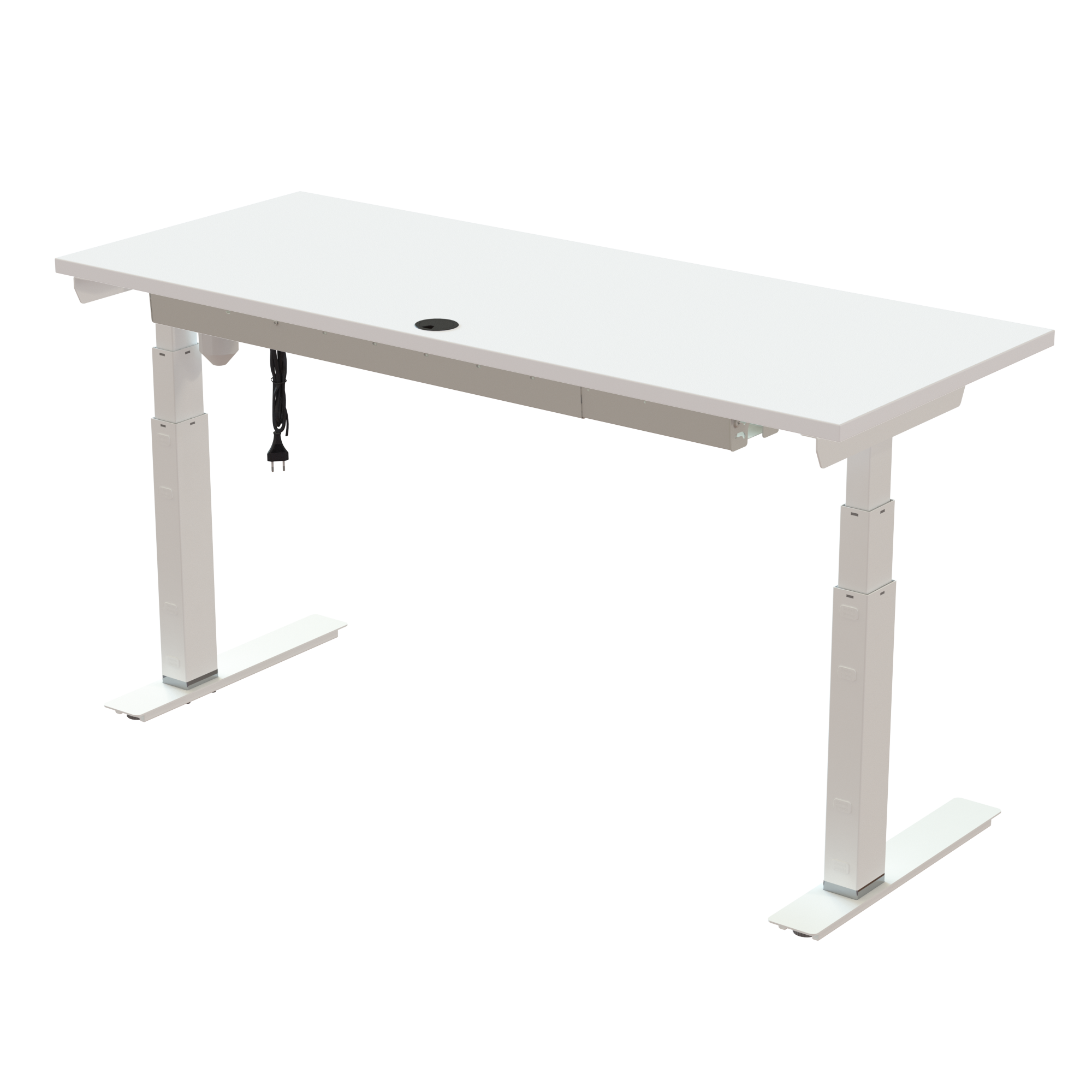 Sit Stand Desk | 150x60 cm | White with white frame