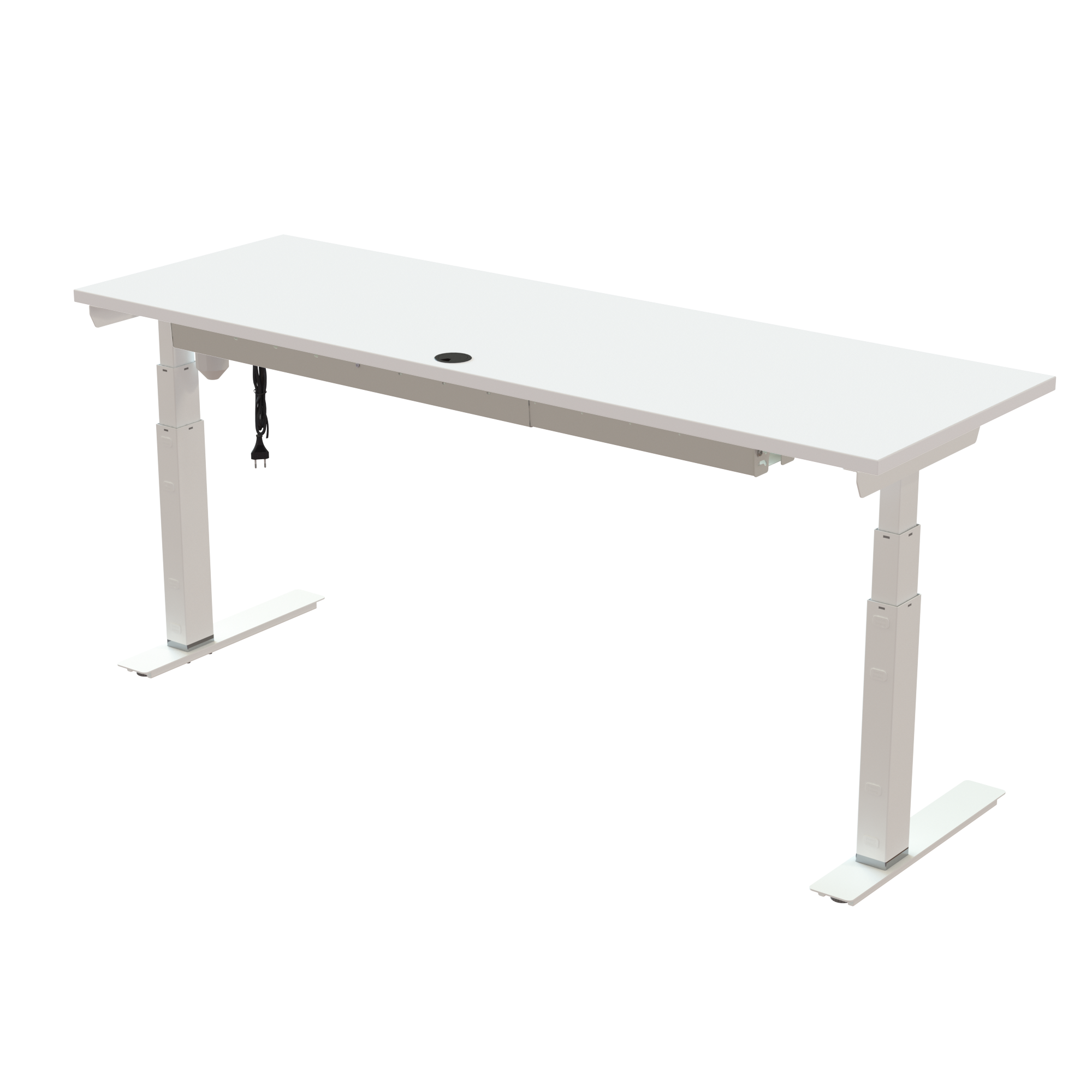 Sit Stand Desk | 180x60 cm | White with white frame
