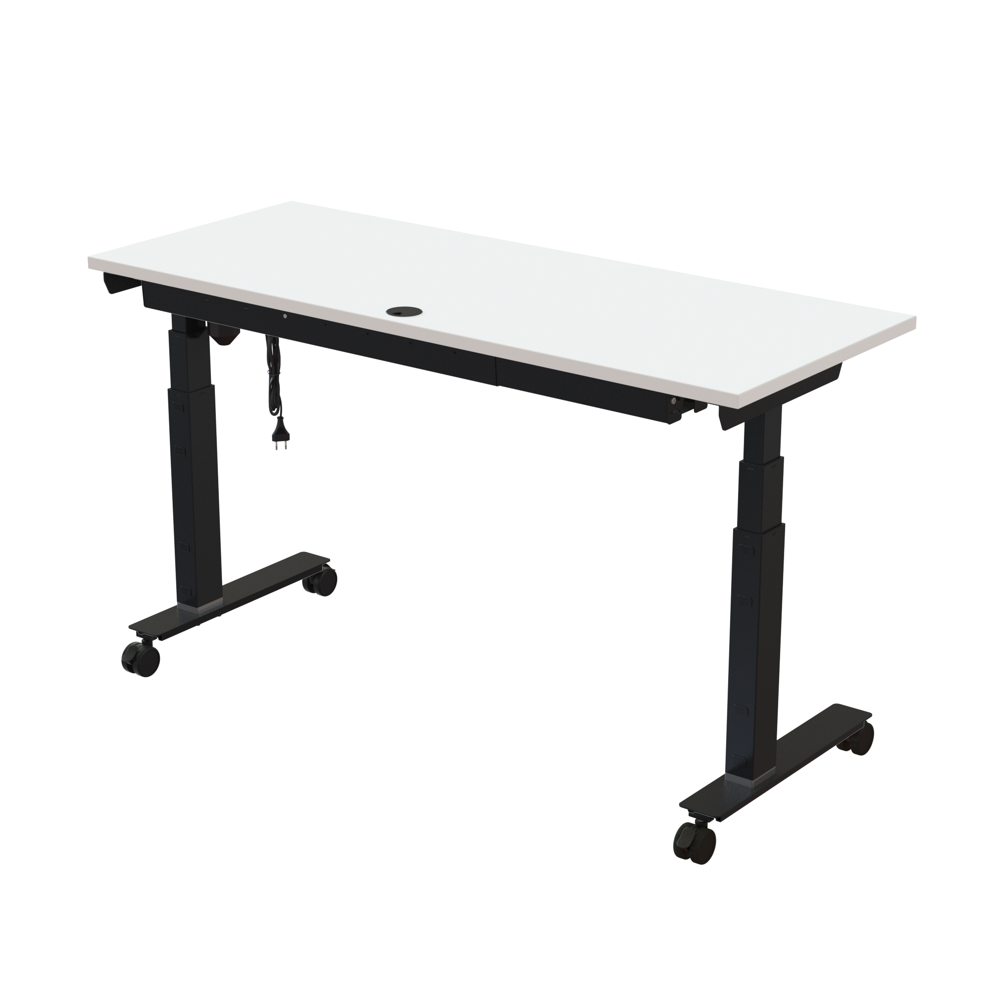 Sit Stand Desk | 150x60 cm | White with black frame