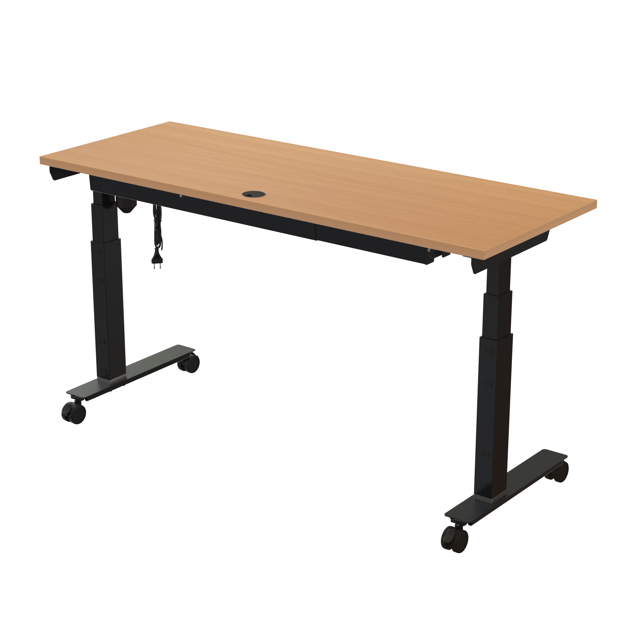 Sit Stand Desk | 160x60 cm | Beech with black frame