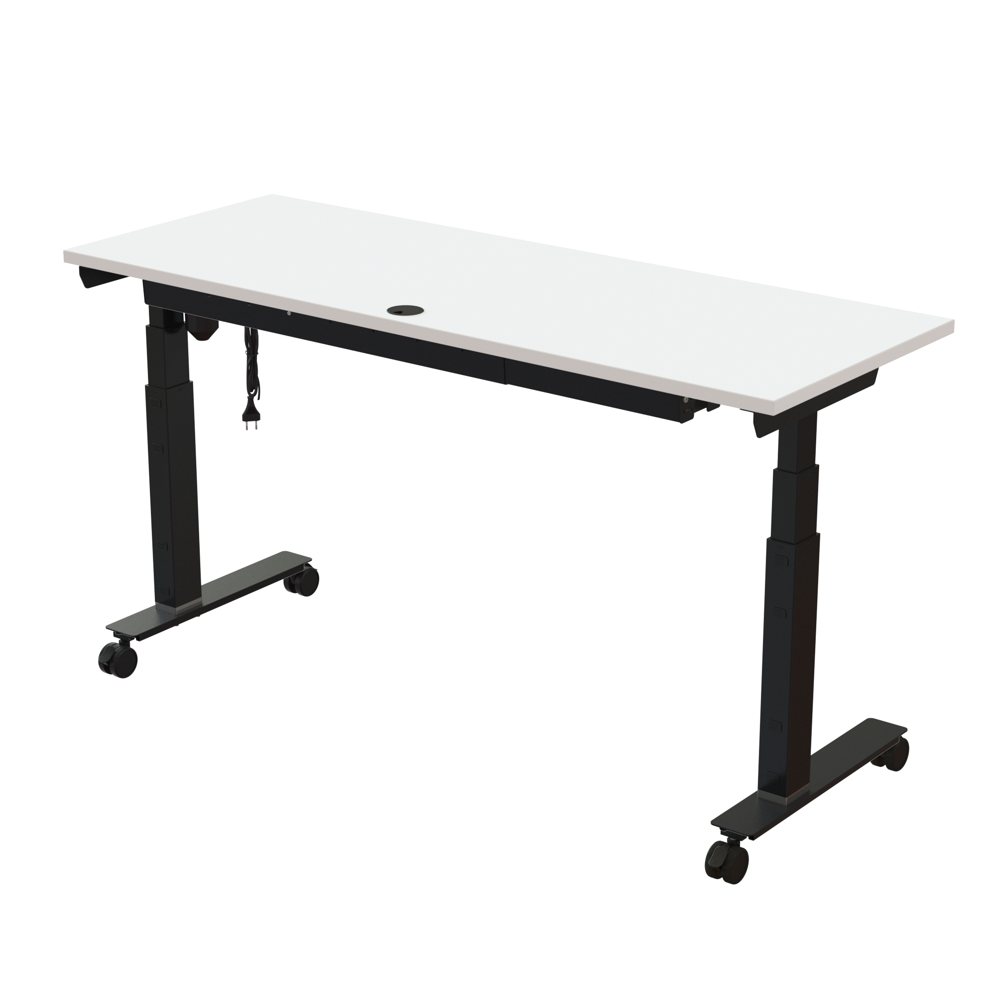 Sit Stand Desk | 160x60 cm | White with black frame