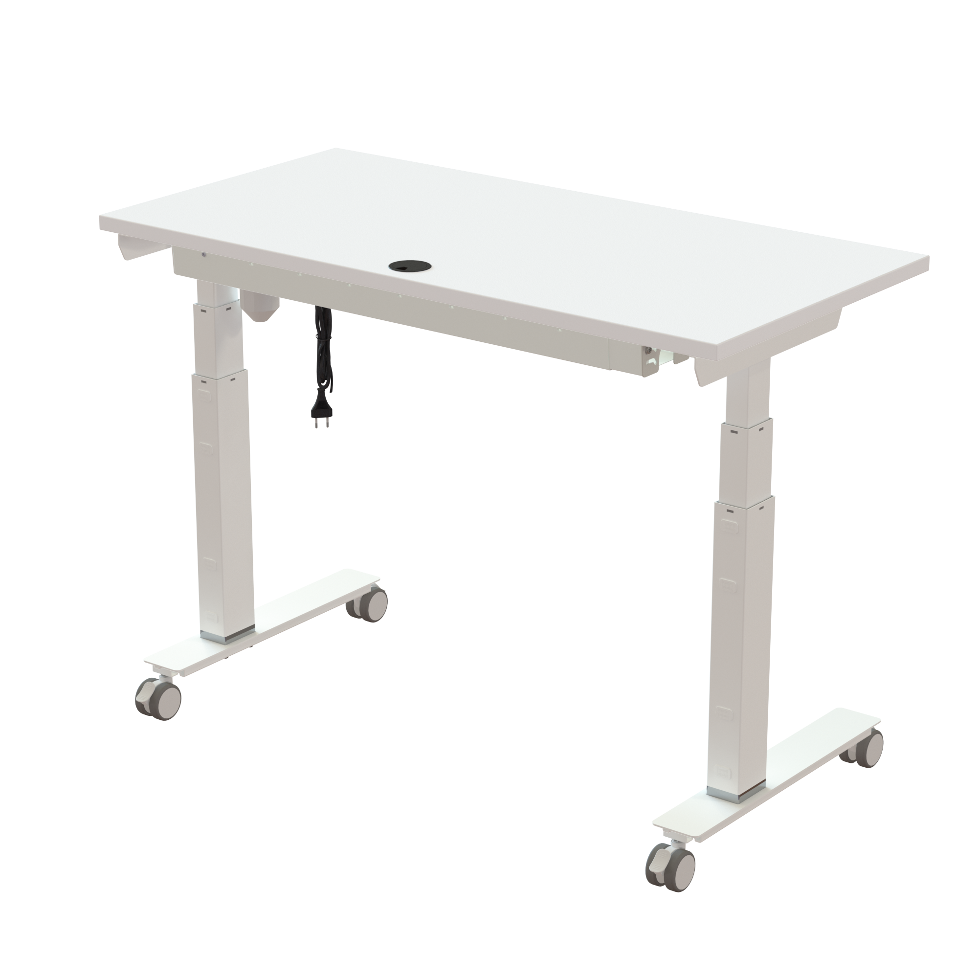 Sit Stand Desk | 120x60 cm | White with white frame